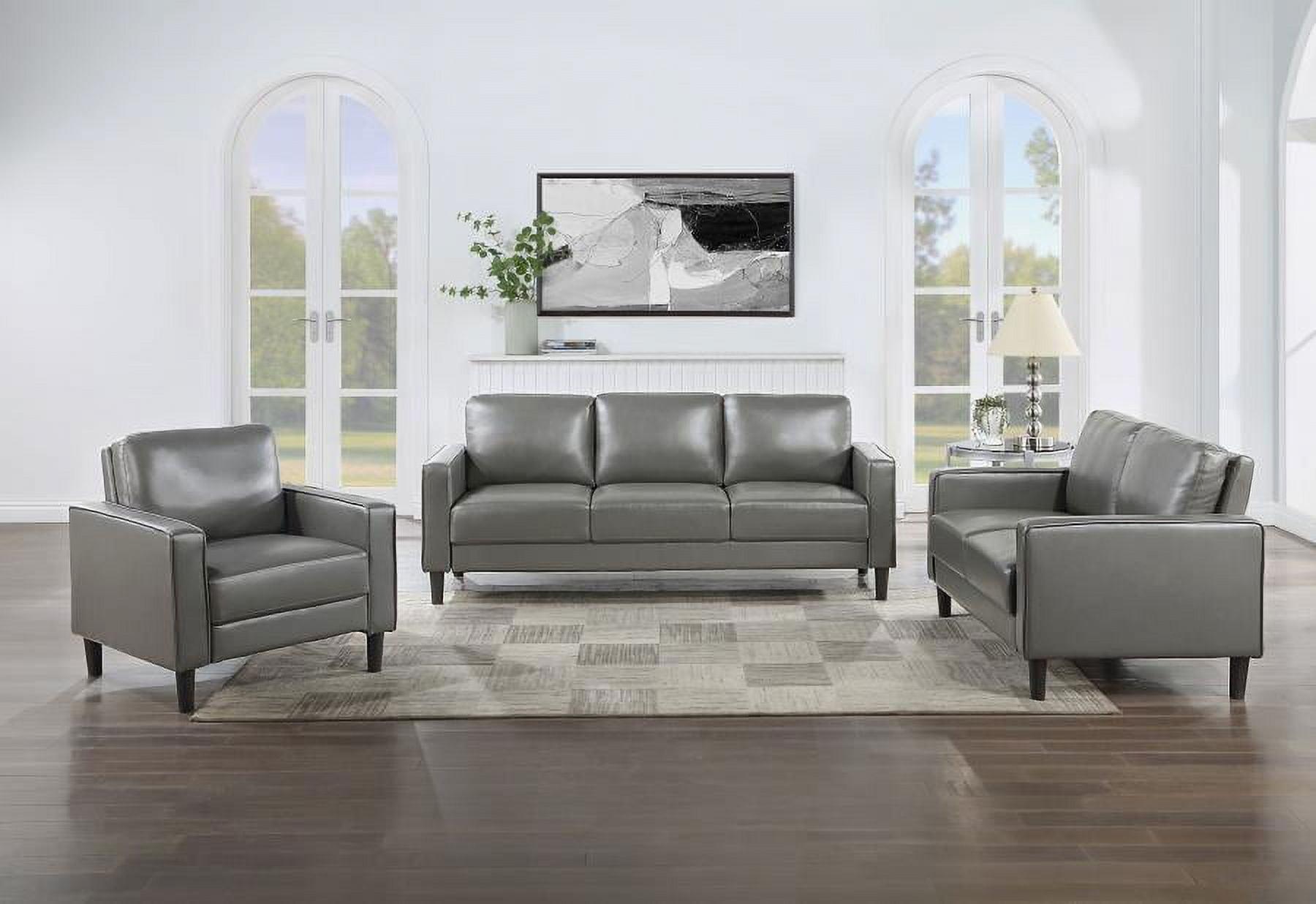 Alma Ruth 3-Piece Upholstered Track Arm Sofa Set Grey