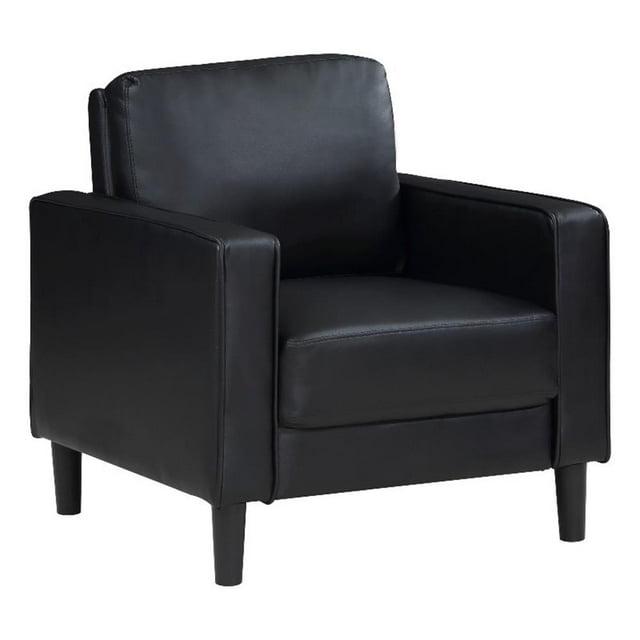 Coaster Home Furnishings Ruth Upholstered Track Arm Faux Leather Accent Chair Black