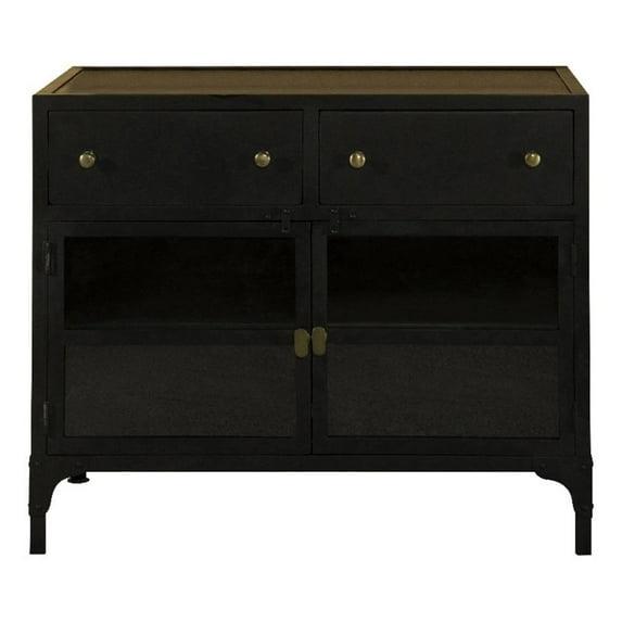 Coaster Sadler 2-drawer Metal Accent Cabinet with Glass Doors Black