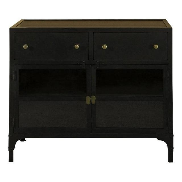 Coaster Sadler 2-drawer Metal Accent Cabinet with Glass Doors Black
