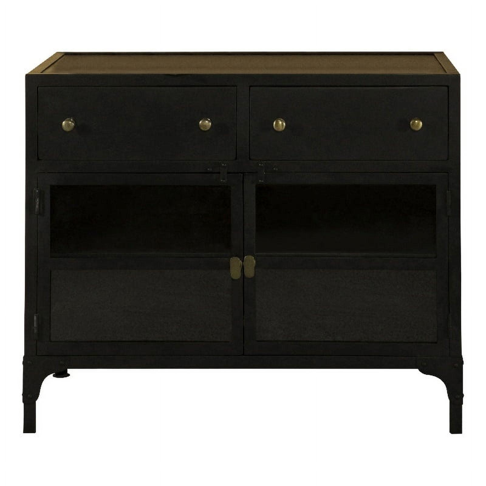 Coaster Sadler 2-drawer Metal Accent Cabinet with Glass Doors Black