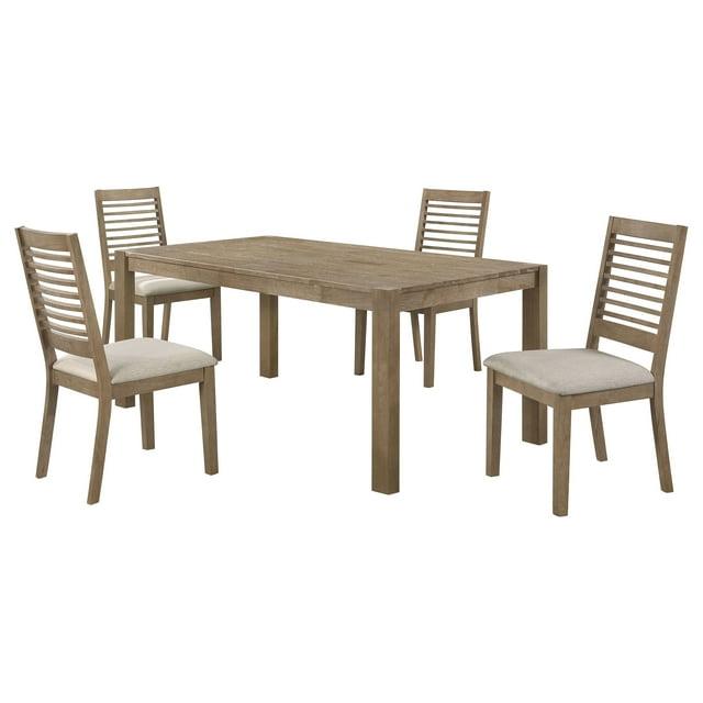 Scottsdale 5-Piece Rectangular Dining Set Brown Washed