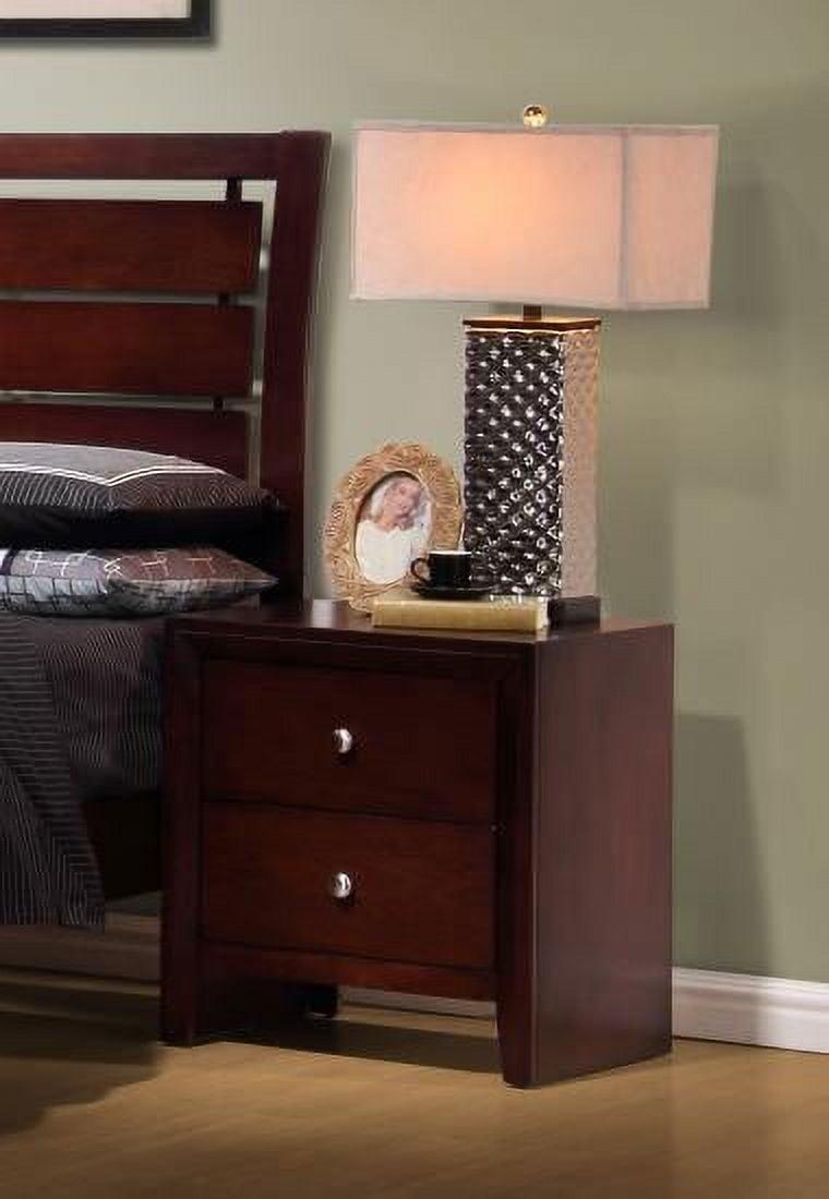 Merlot Brown 2-Drawer Transitional Nightstand