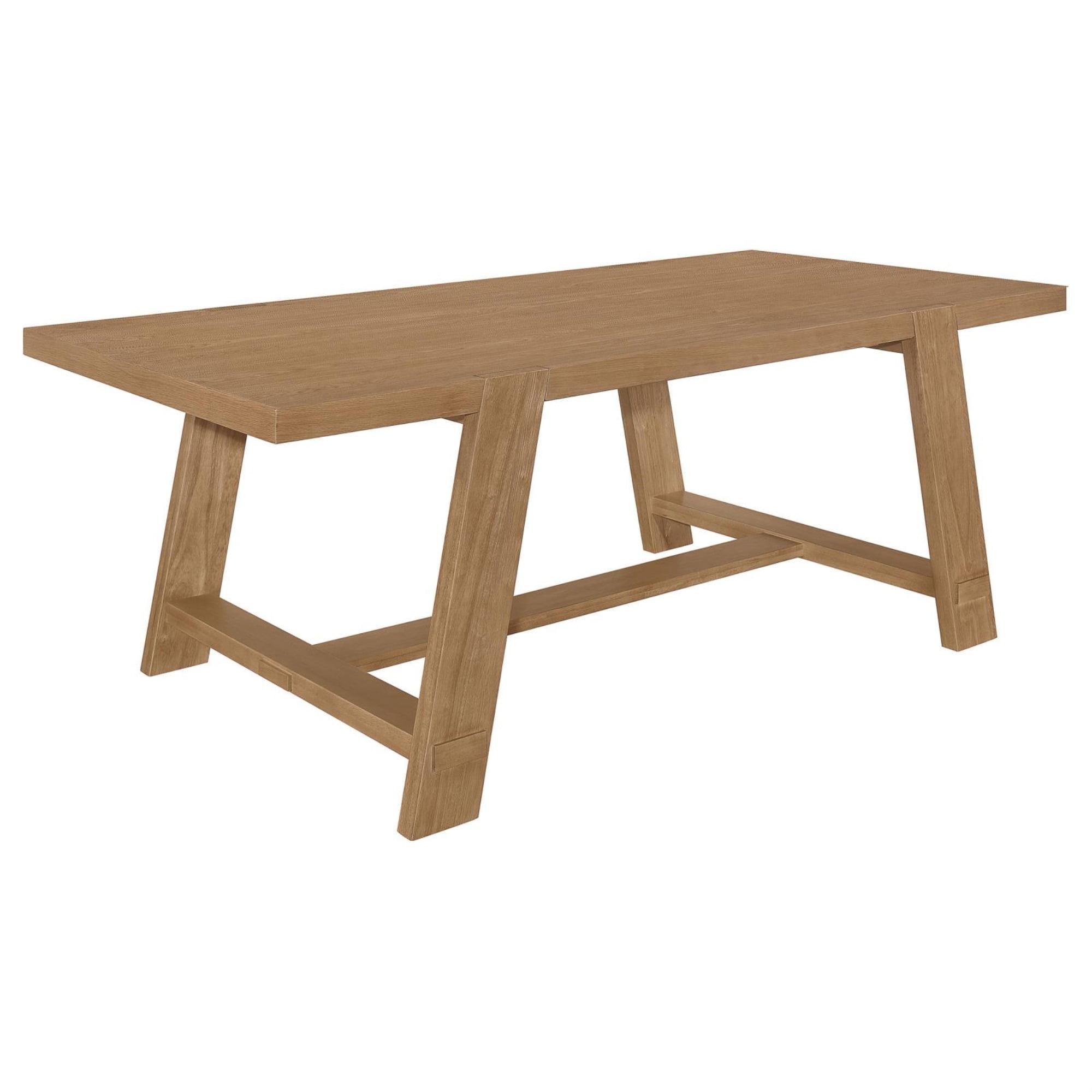 Sharon Rustic Brown Wood Rectangular Trestle Dining Table