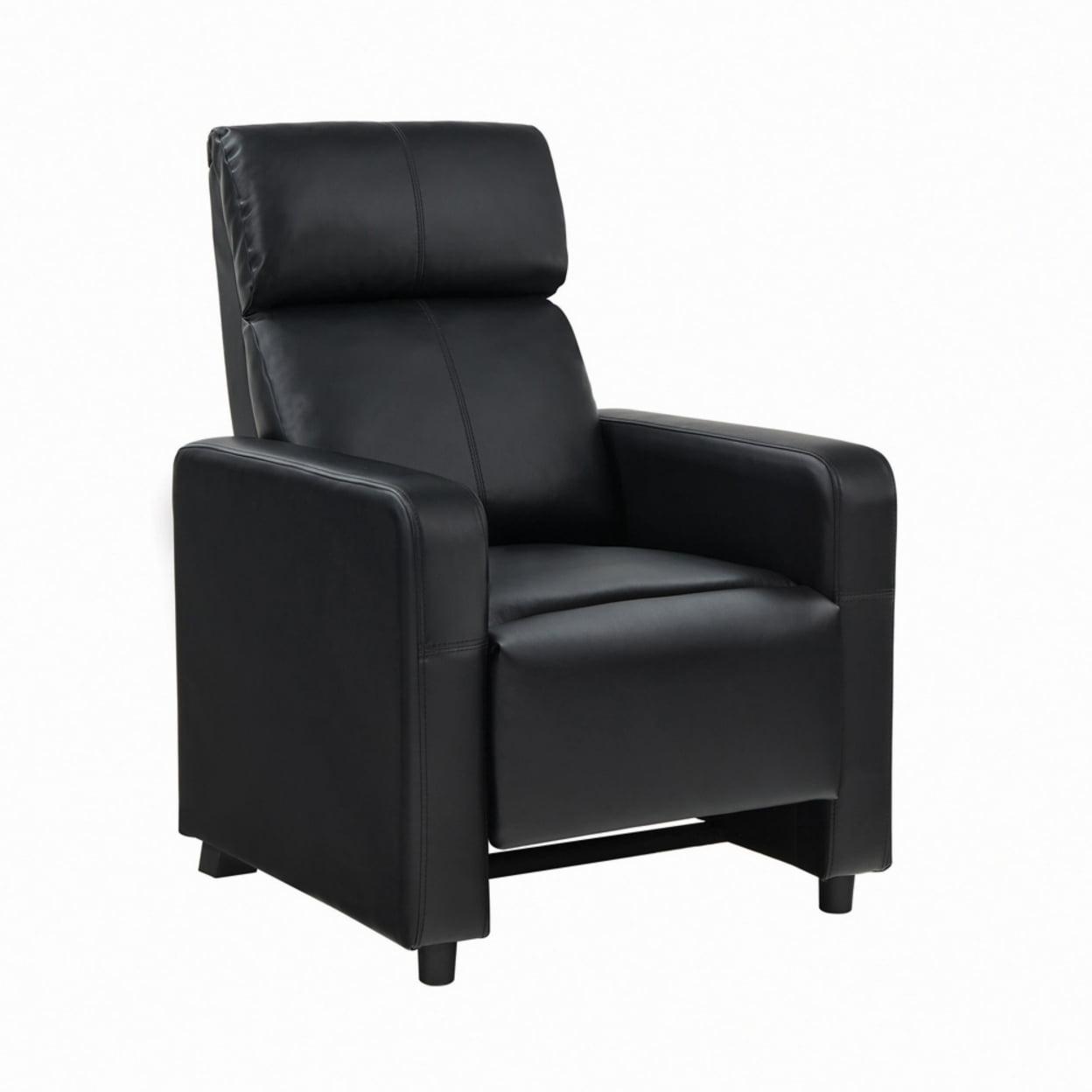Coaster Toohey Faux Leather Home Theater Push Back Recliner Black