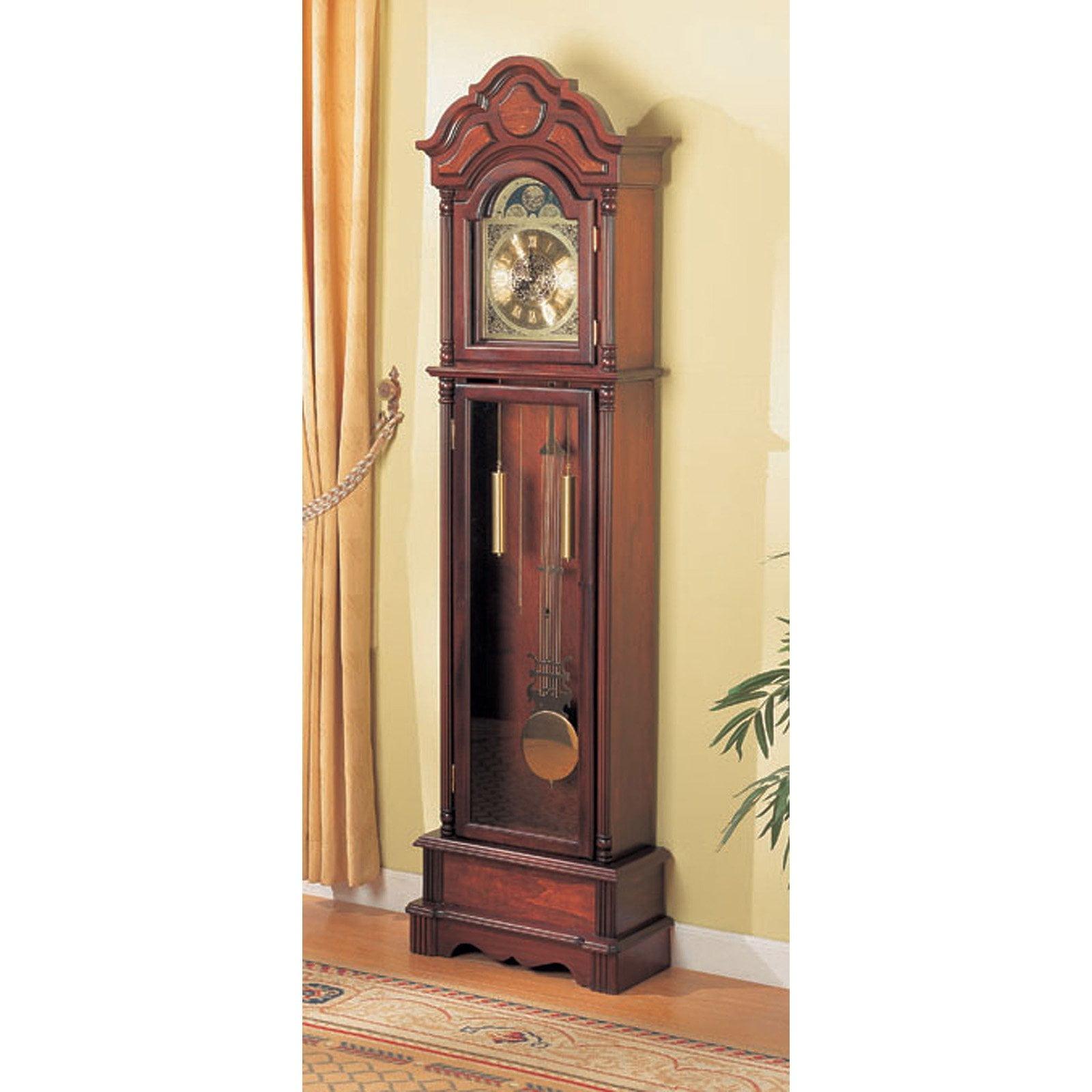 Dark Cherry Transitional Quartz Floor Clock