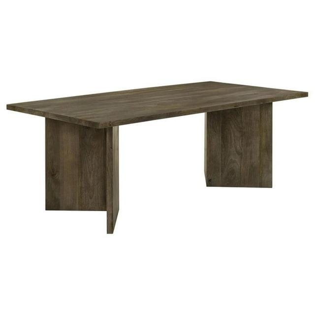 Coaster Tyler Farmhouse Wood Rectangular Double V-Leg Dining Table Mango Brown
