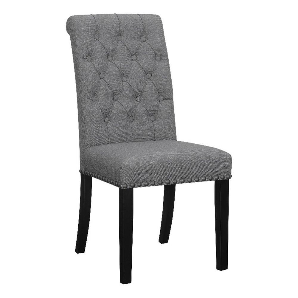 Coaster Upholstered Traditional Fabric Dining Chairs in Gray