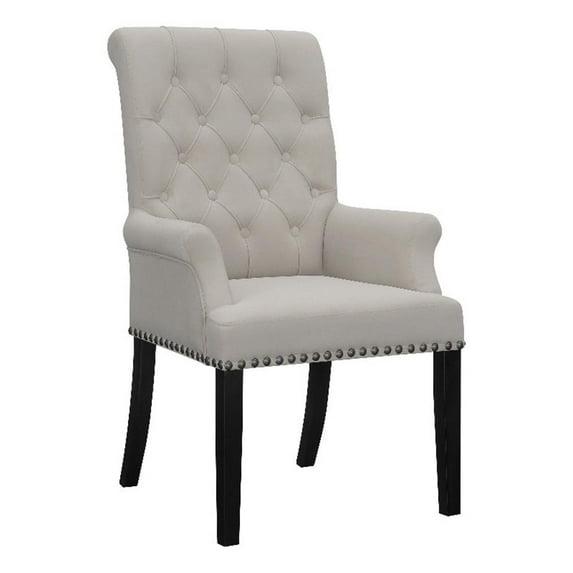 Girace Tufted Back Upholstered Arm Chair Beige