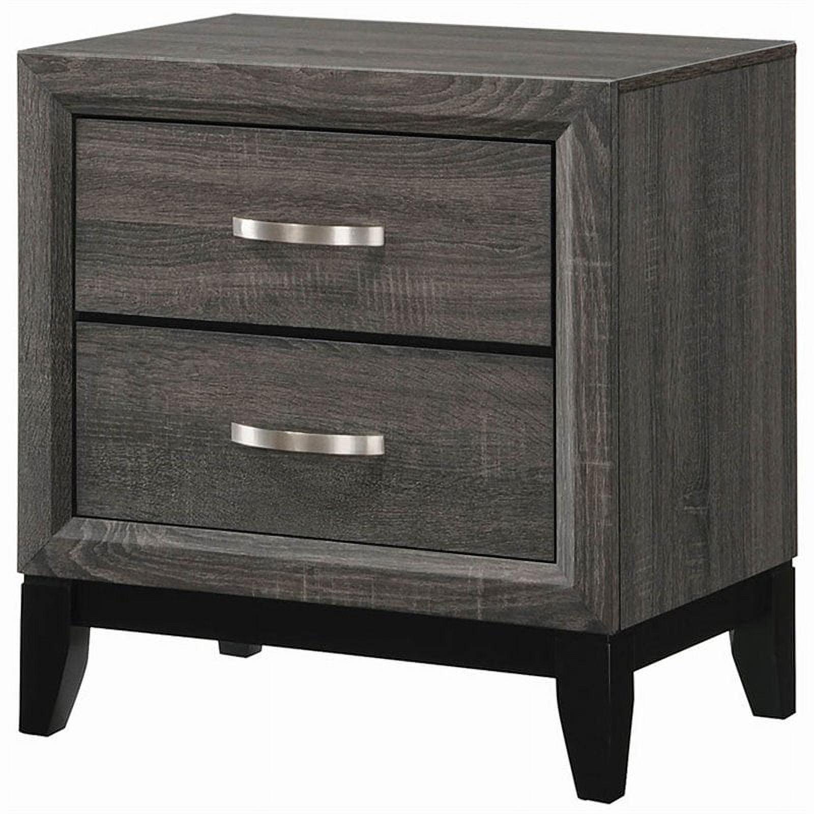 Watson Gray Oak and Black 4-Piece Queen Bedroom Set