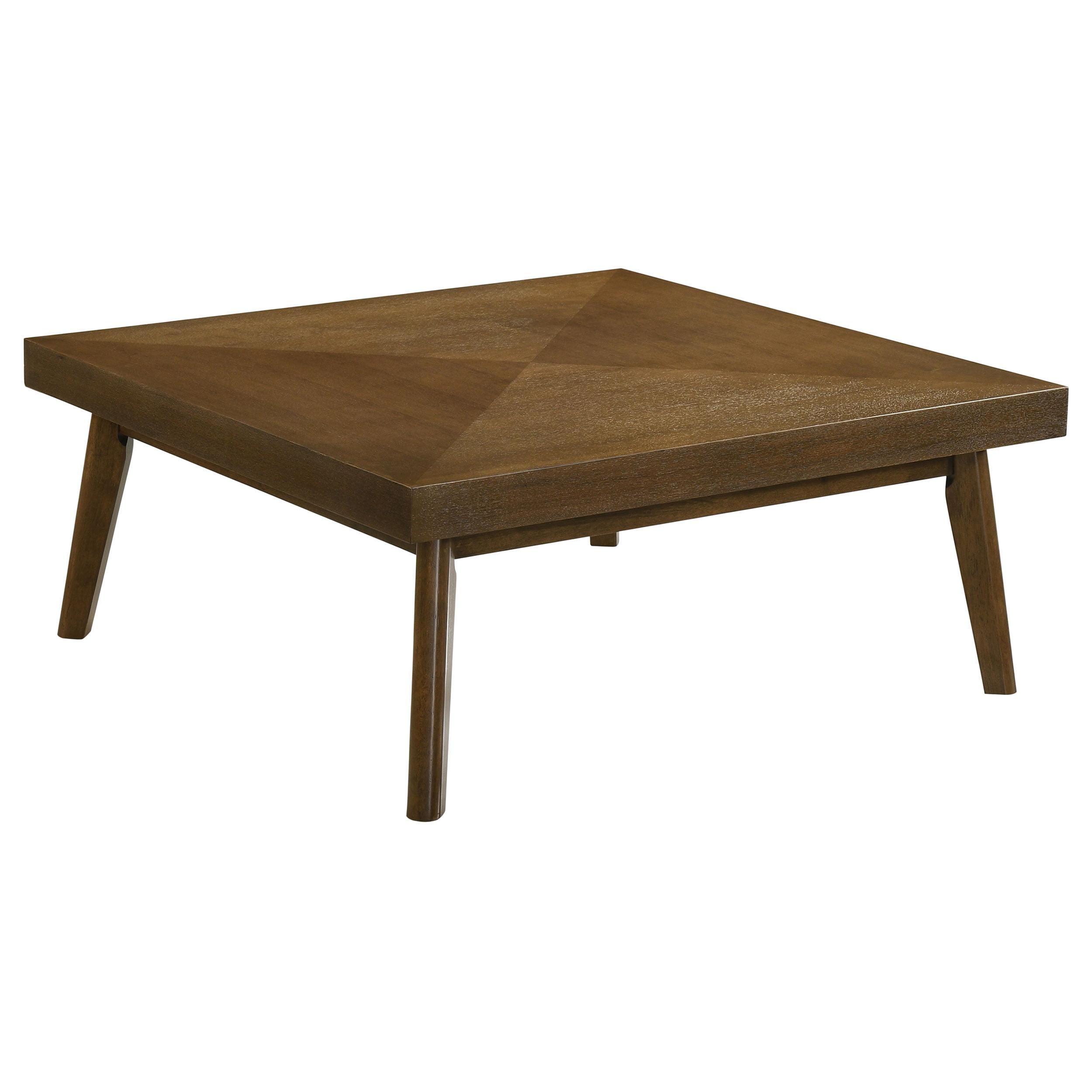 Coaster Home Furnishings Westerly Square Wood Coffee Table with Diamond Parquet Walnut