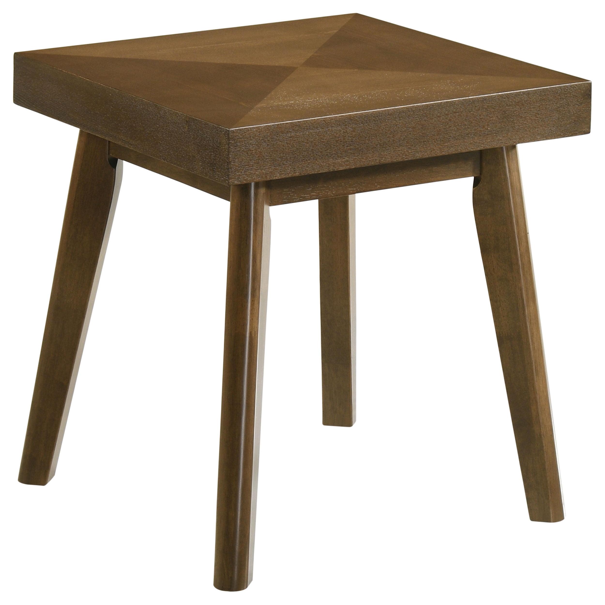 Coaster Home Furnishings Westerly Square Wood End Table with Diamond Parquet Walnut