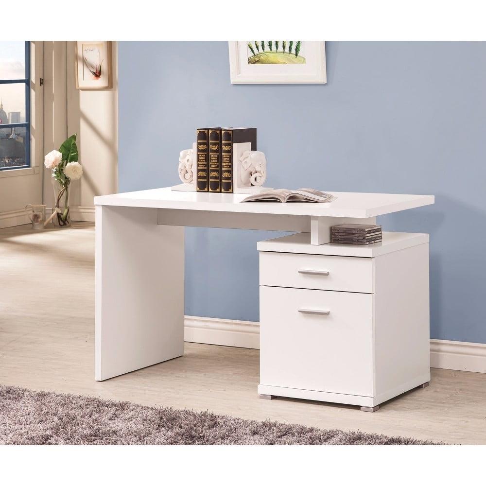 Irving 2 Drawer Office Desk with Reversible Cabinet - Coaster