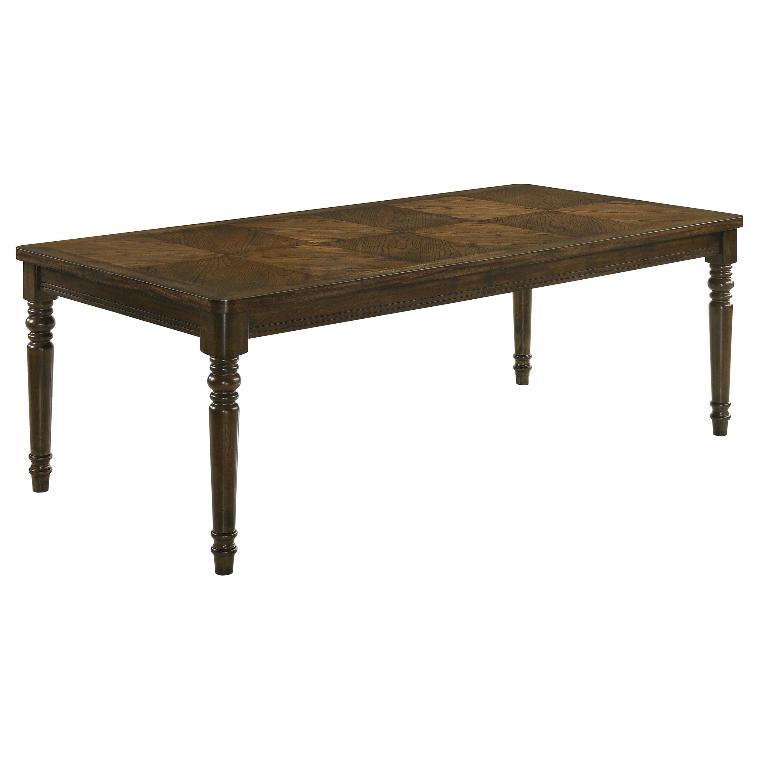 Chestnut Rectangular Reclaimed Wood Dining Table with Turned Legs