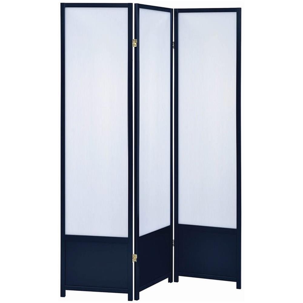 Coaster Home Furnishings Calix 3-panel Folding Floor Screen Translucent and Black