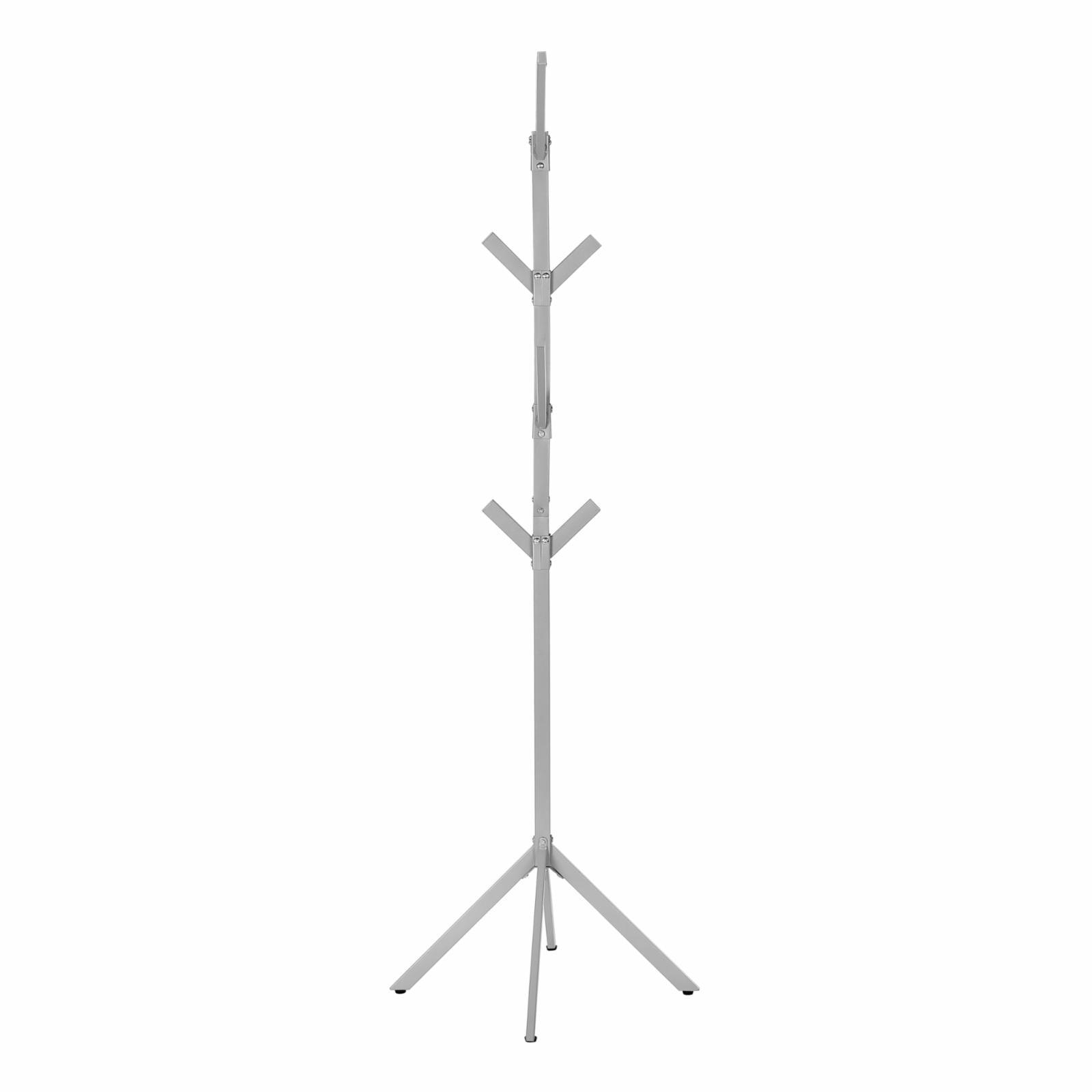 Monarch Specialties Coat Rack Hall Tree Free Standing 8 Hooks Entryway 70InchH Bedroom Metal Grey Contemporary Modern