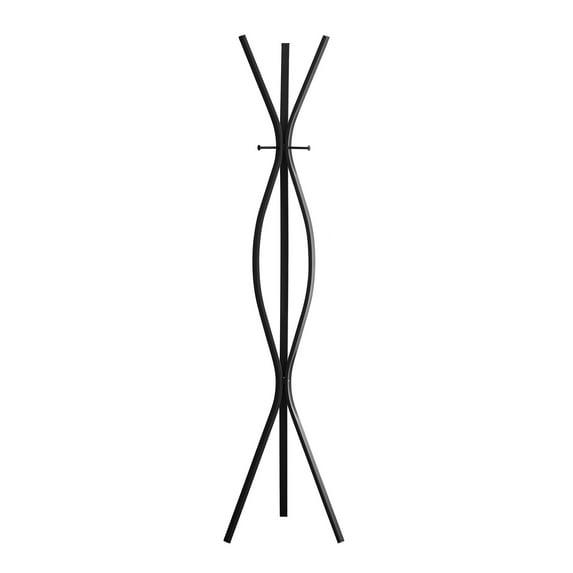 Winston Porter Coat Rack, Hall Tree, Free Standing, 3 Hooks, Entryway, 72"H, , Black Metal, Contemporary,
