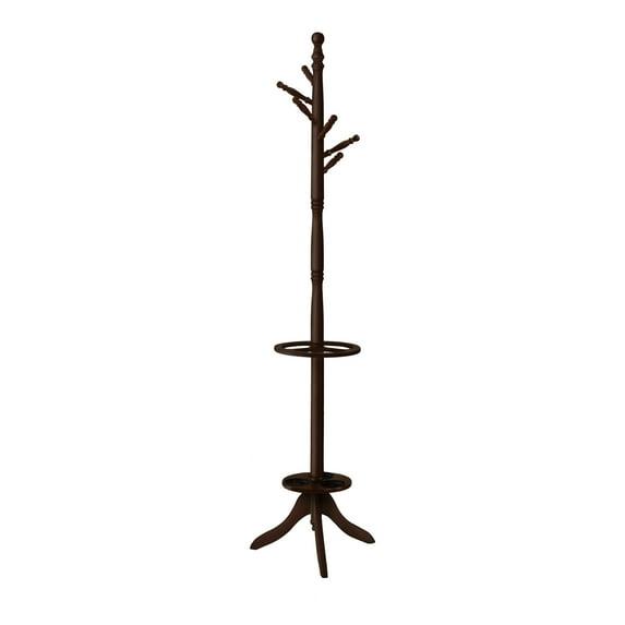 Monarch Coat Rack, Hall Tree, Free Standing, 6 Hooks, Entryway, 71H, Umbrella Holder