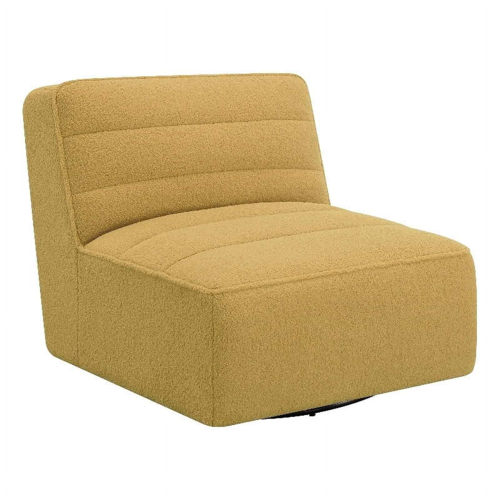 Coaster Modern Faux Leather Upholstered Swivel Chair in Mustard