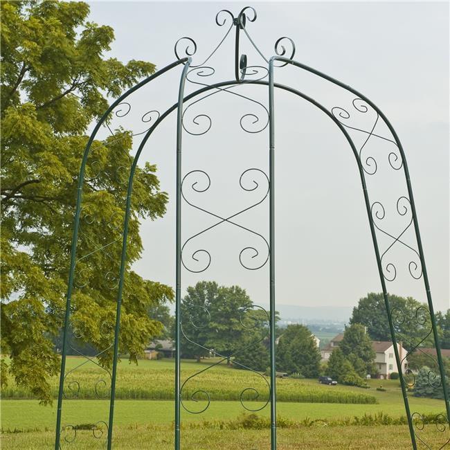 Hunter Green Metal Scroll Design Garden Trellis Arbor