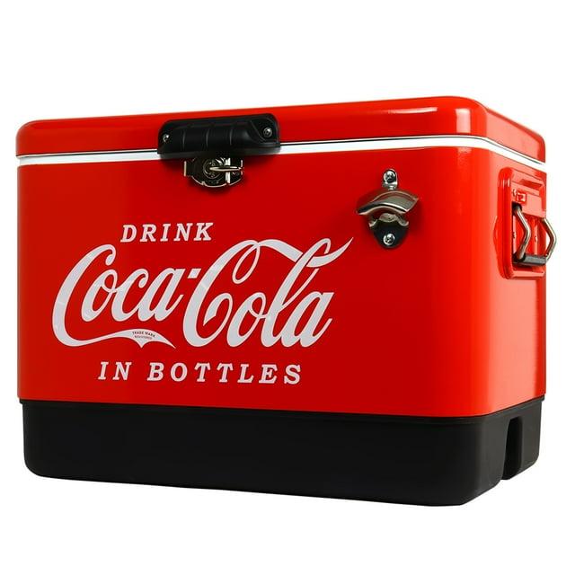 Coca-Cola Coca-Cola Ice Chest Cooler with Bottle Opener, 51L (54 qt), 85 Cans