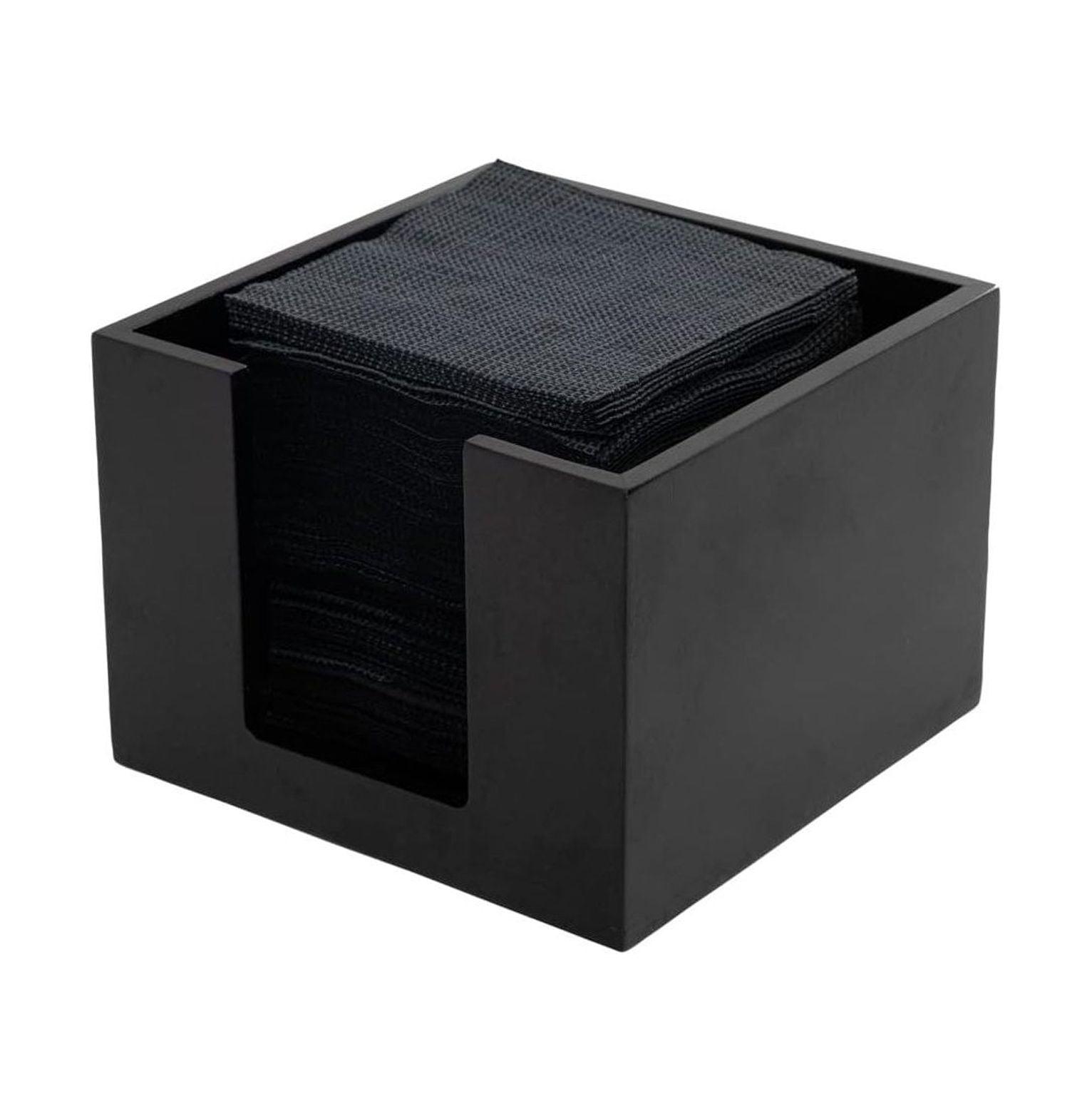 JepoIA 5.5 x 4 Inch Cocktail Napkin Holder 1 Square Flat Napkin Holder - For Bars Kitchen Tables or Countertops Sturdy Black Bamboo Tissue Napkin Holder Dining Room Decor