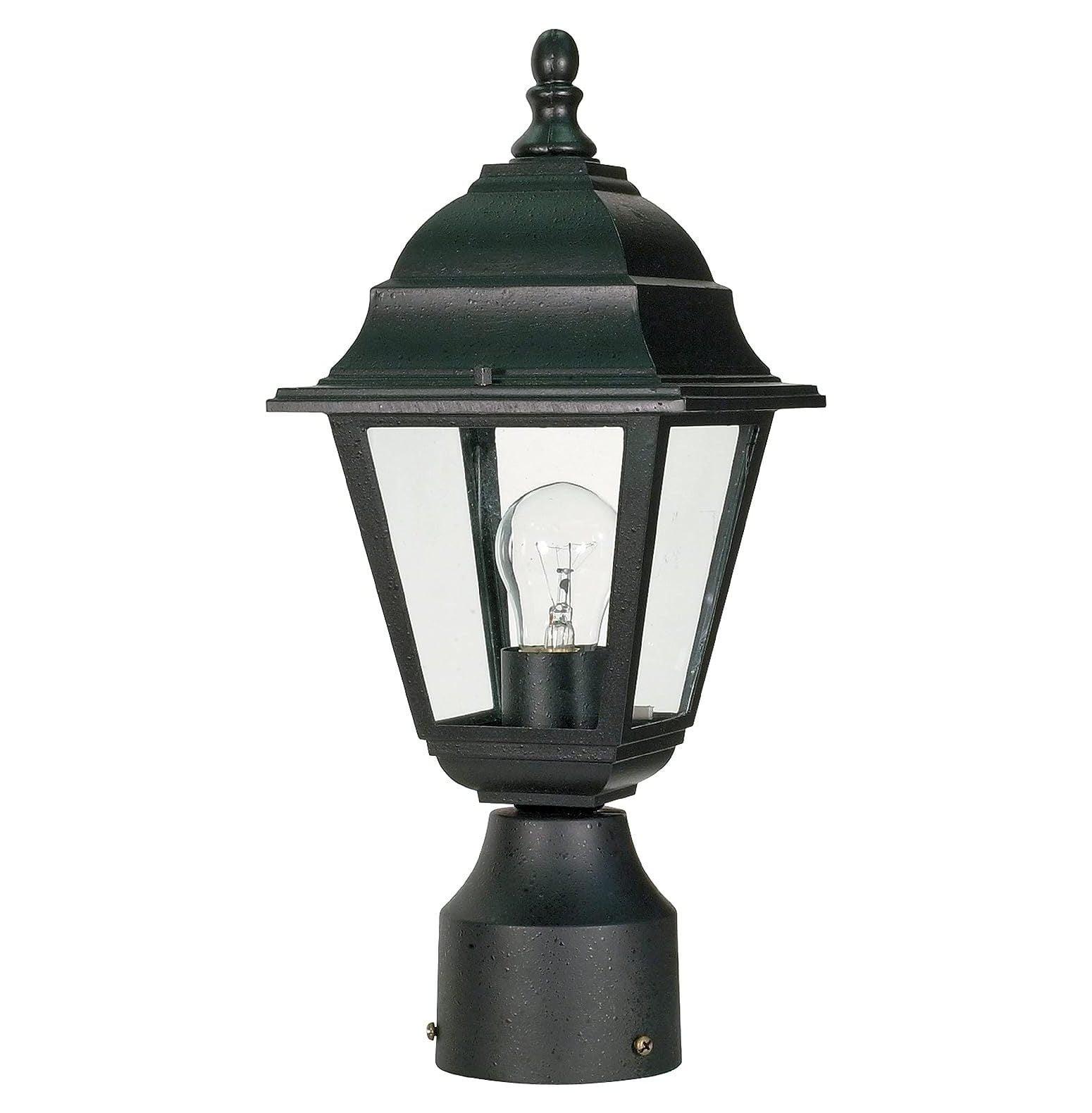 Briton Black Steel 14" Outdoor Post Lantern