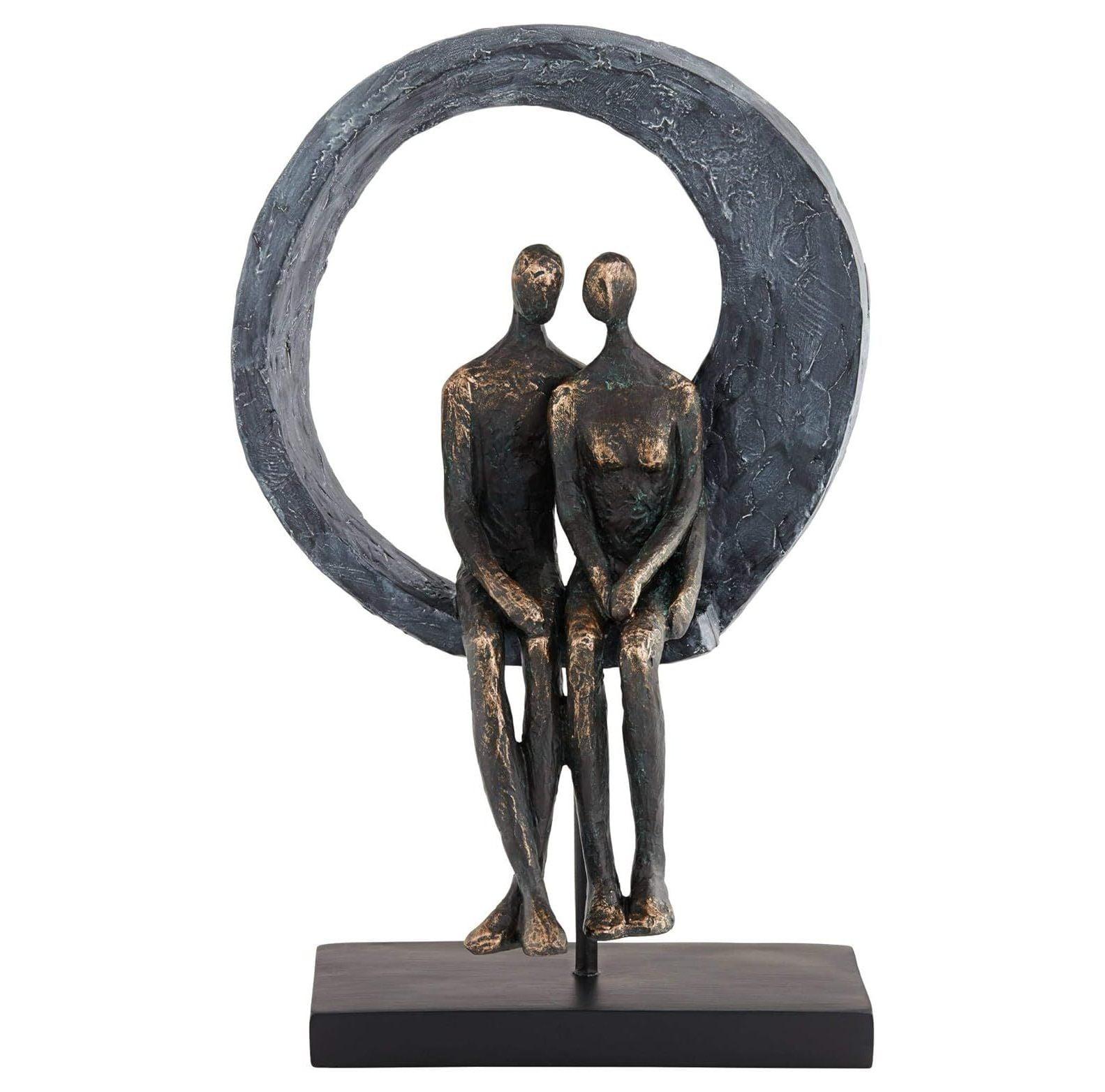 Studio 55D Abstract Couple 12" High Antique Brass Sculpture