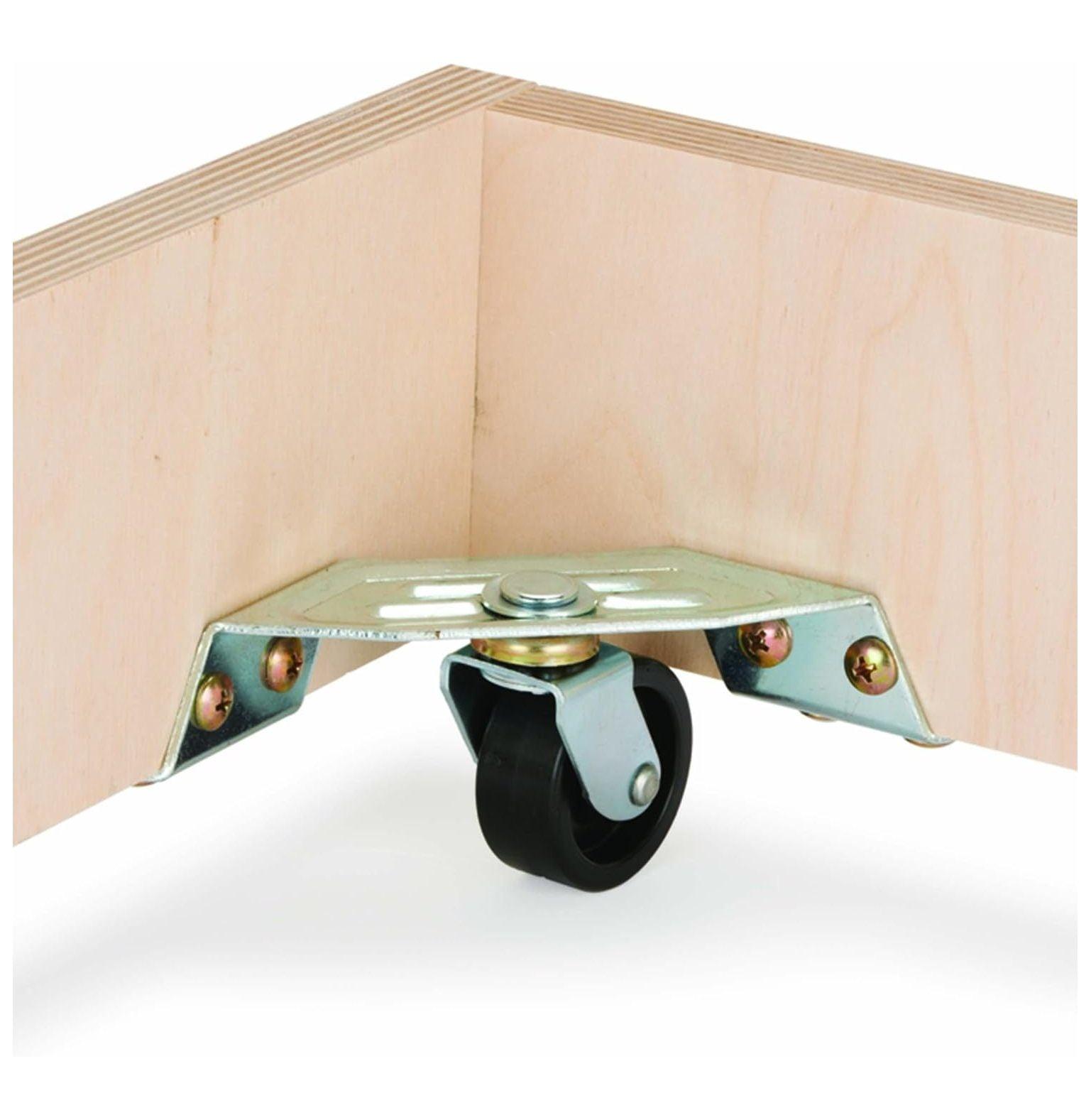 Black Phenolic Corner Caster Set with Metal Brackets