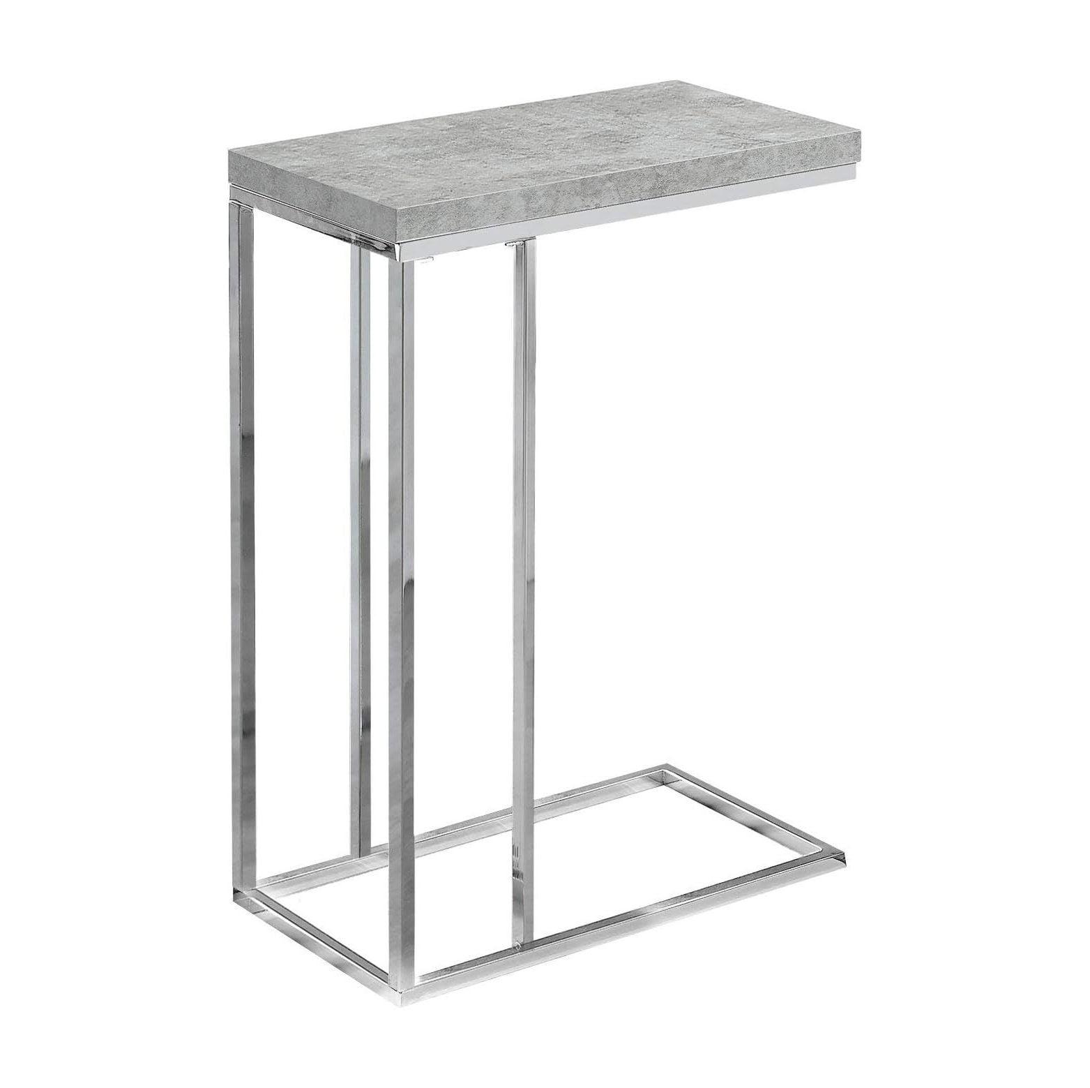 CodYinFI I 3007, Accent Table, Chrome Metal, Grey Cement