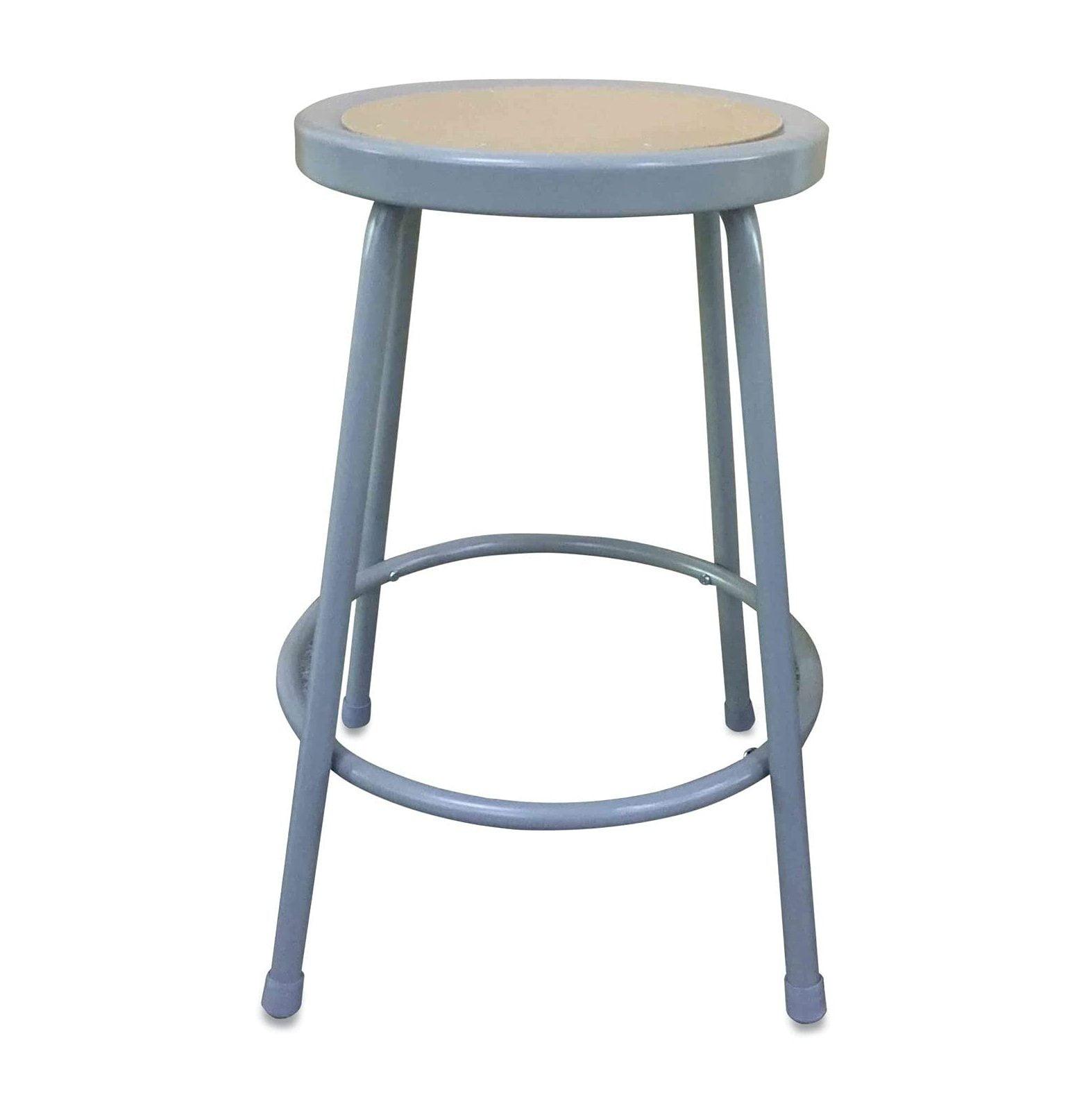 Brown and Gray Adjustable Backless Industrial Stool