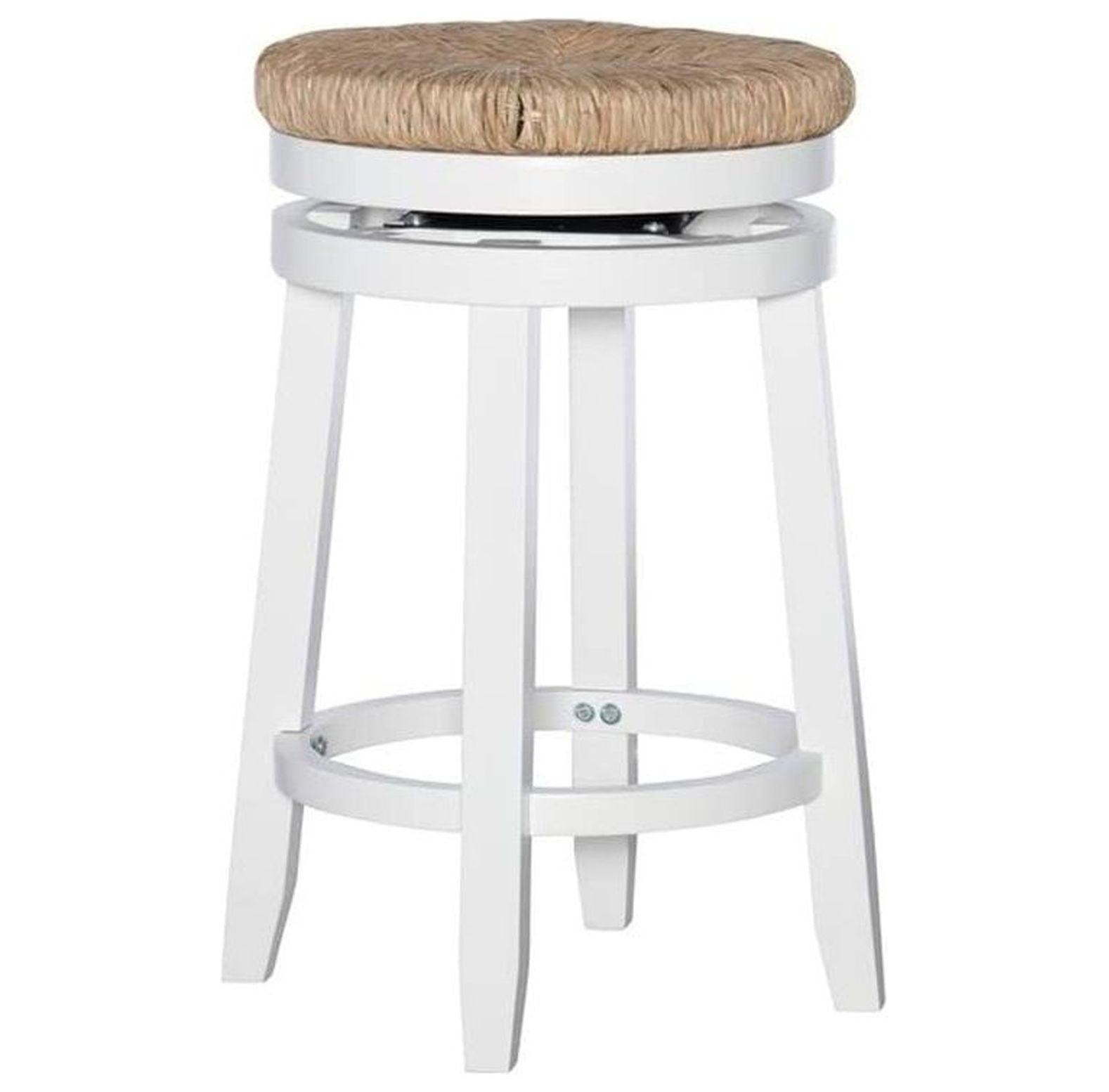 Morgan 25.5" White Wood Swivel Counter Stool