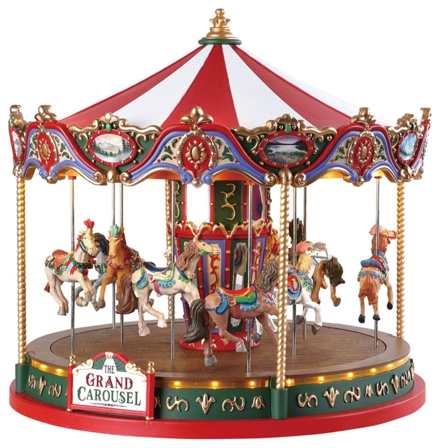 The Grand Carousel Multicolored Christmas Village Decor