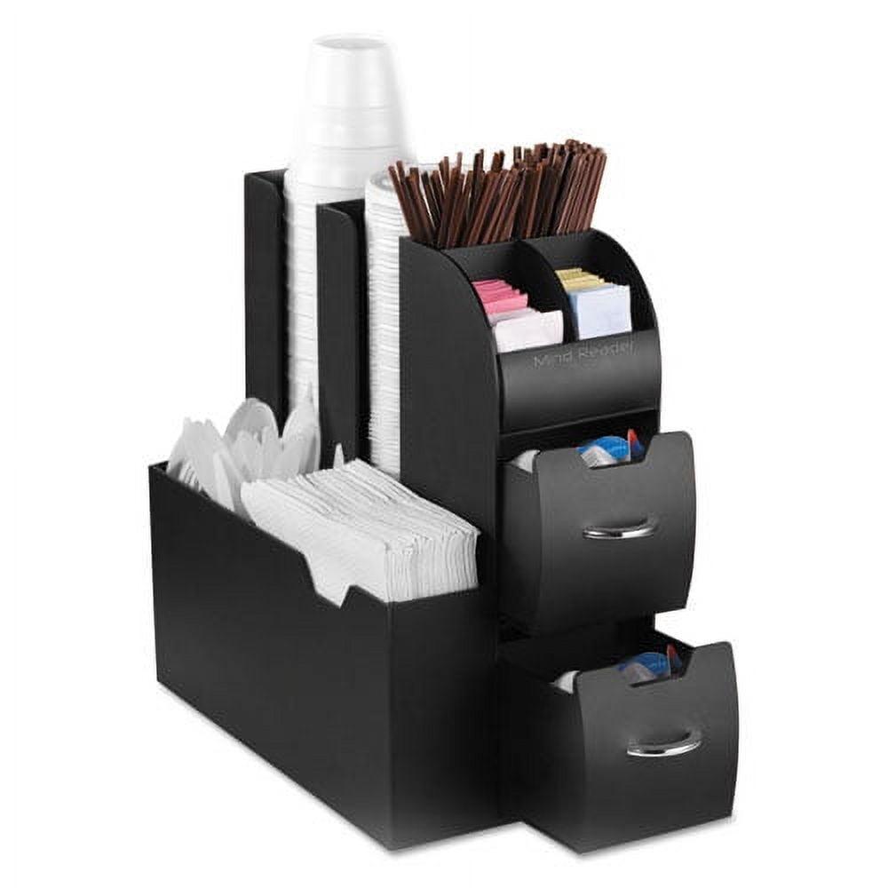 Mind Reader Cup and Condiment Station, Countertop Organizer, Coffee Bar, Kitchen, 5.35"L x 11.25"W x 11.15"H, 2-Pack