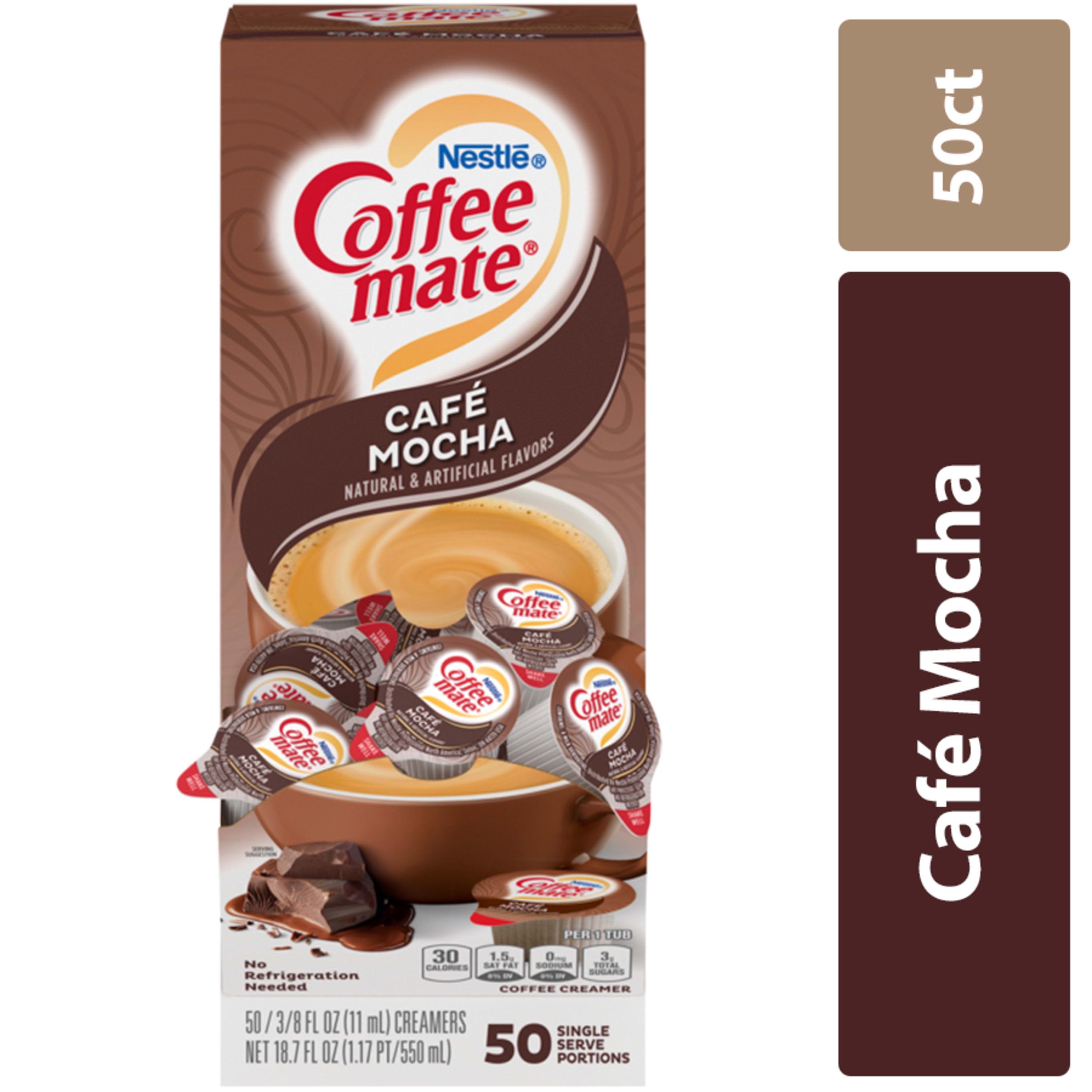 Coffee mate Liquid Coffee Creamer, Cafe Mocha, 0.38 oz Mini Cups, 50/Box