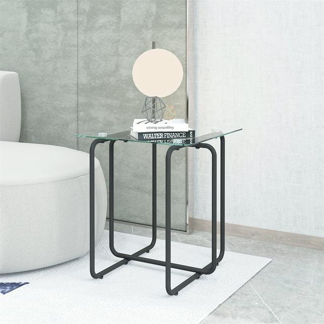 Modern Tempered Glass Coffee Table, End Table, Side Table, for Living Room, Bedroom - Transparent Glass