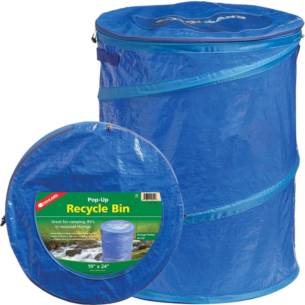 Blue Collapsible 29.5 Gallon Wheeled Outdoor Recycle Bin