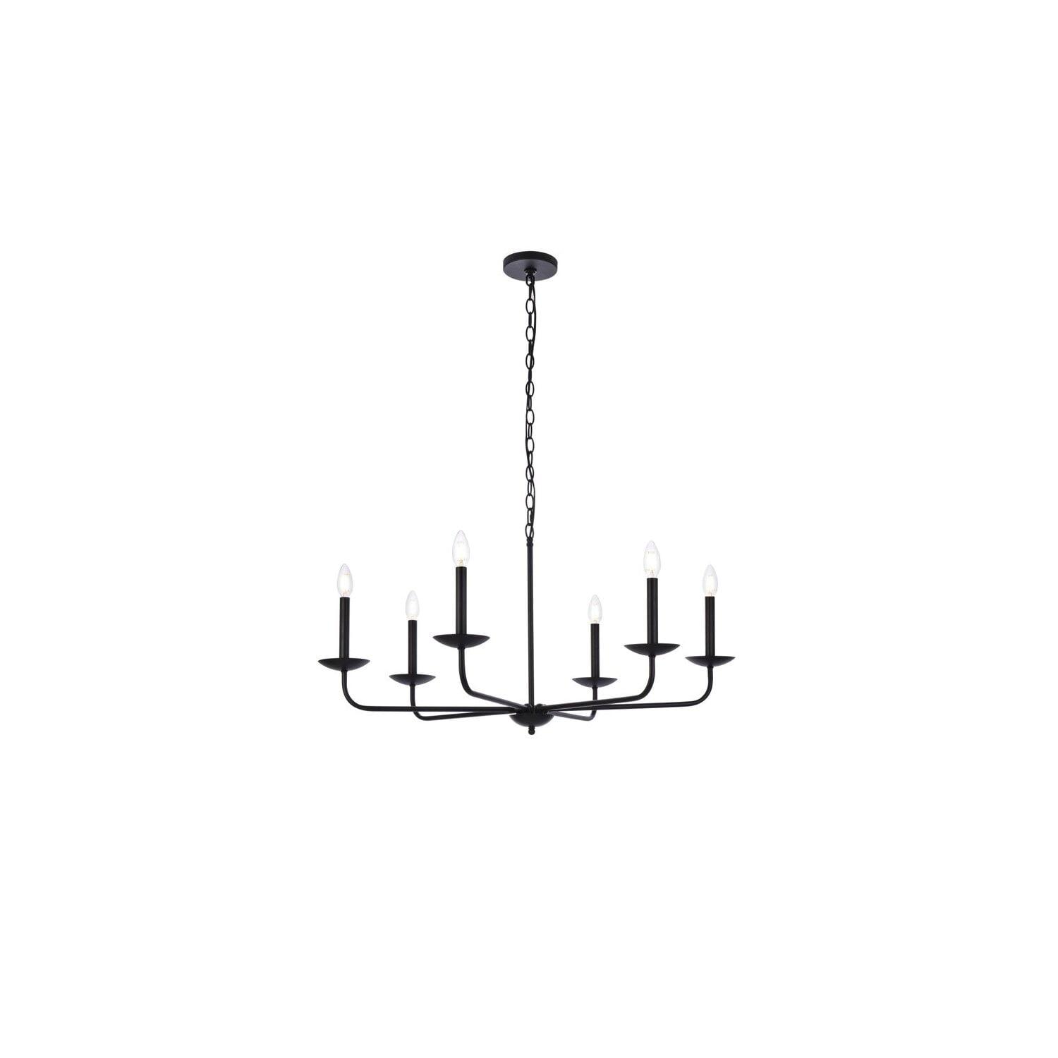 Cohen 36-Inch Black Steel Farmhouse Chandelier