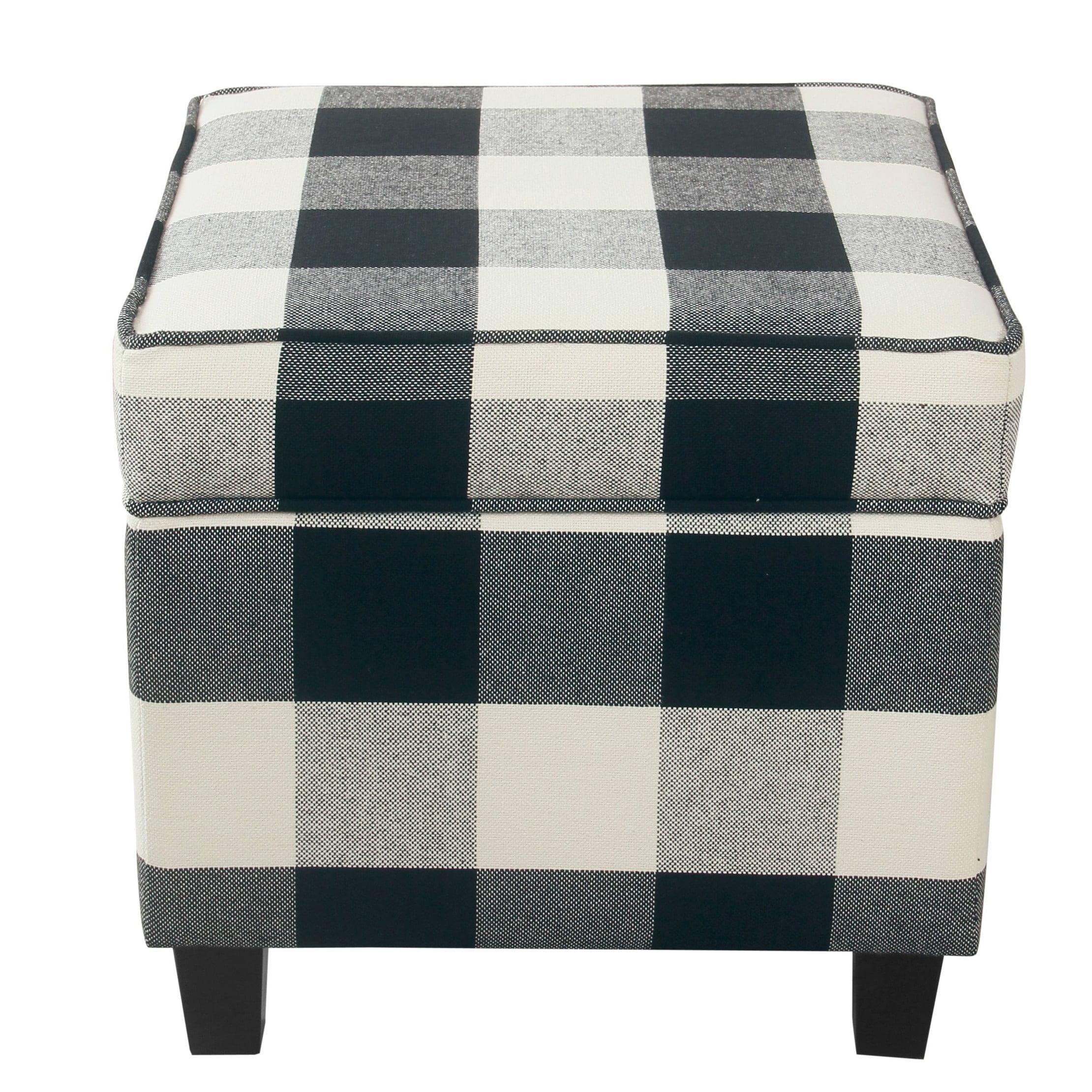 Cole Classics Square Storage Ottoman with Lift Off Top - HomePop