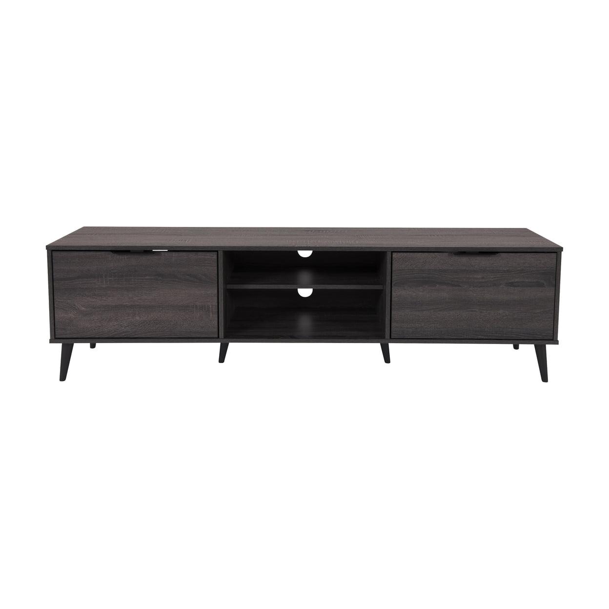 Cole Dark Gray Engineered Wood TV Stand with Open & Closed Storage