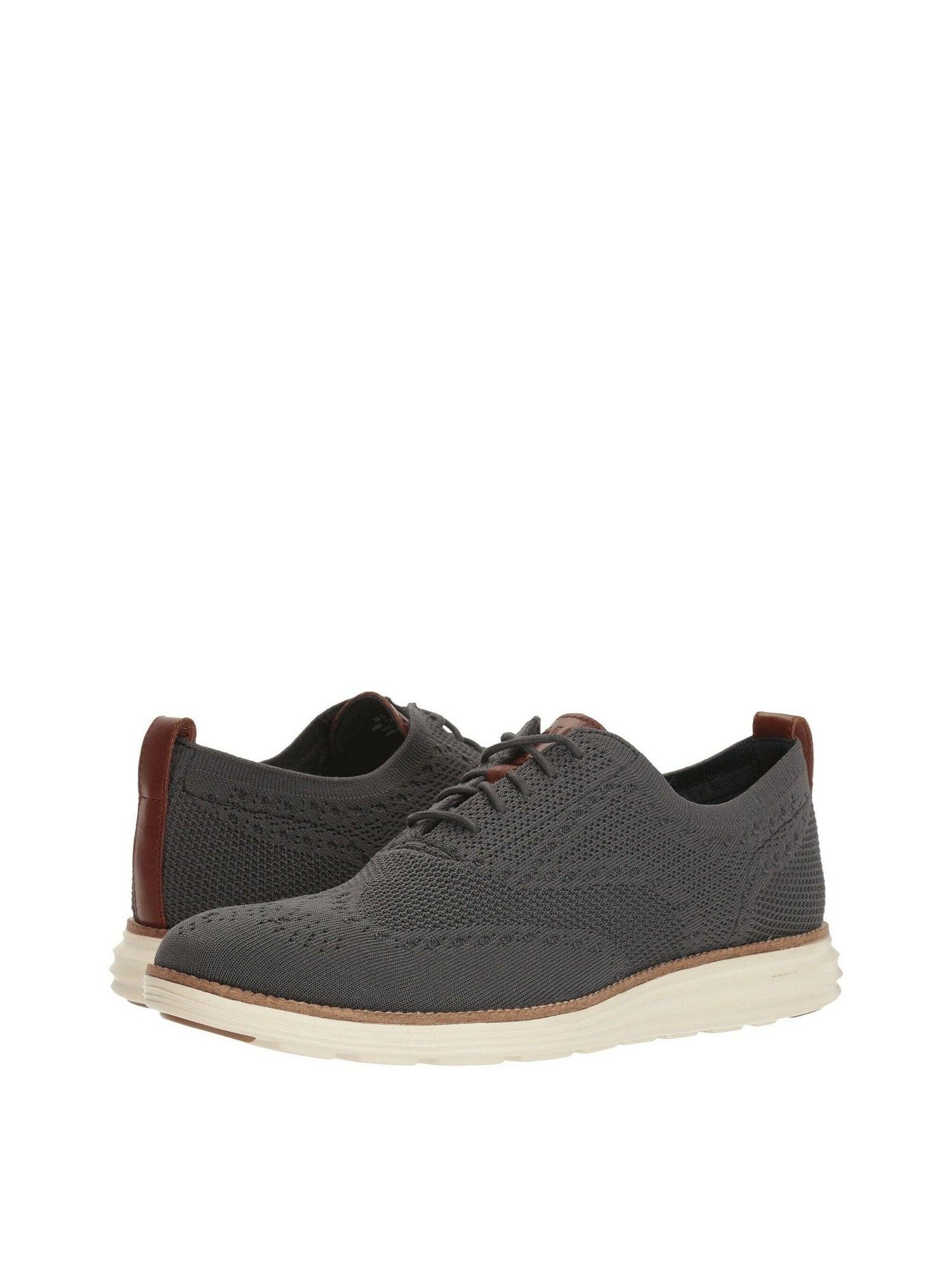 Men's 8.5 Grey Knit Wingtip Oxford Shoes