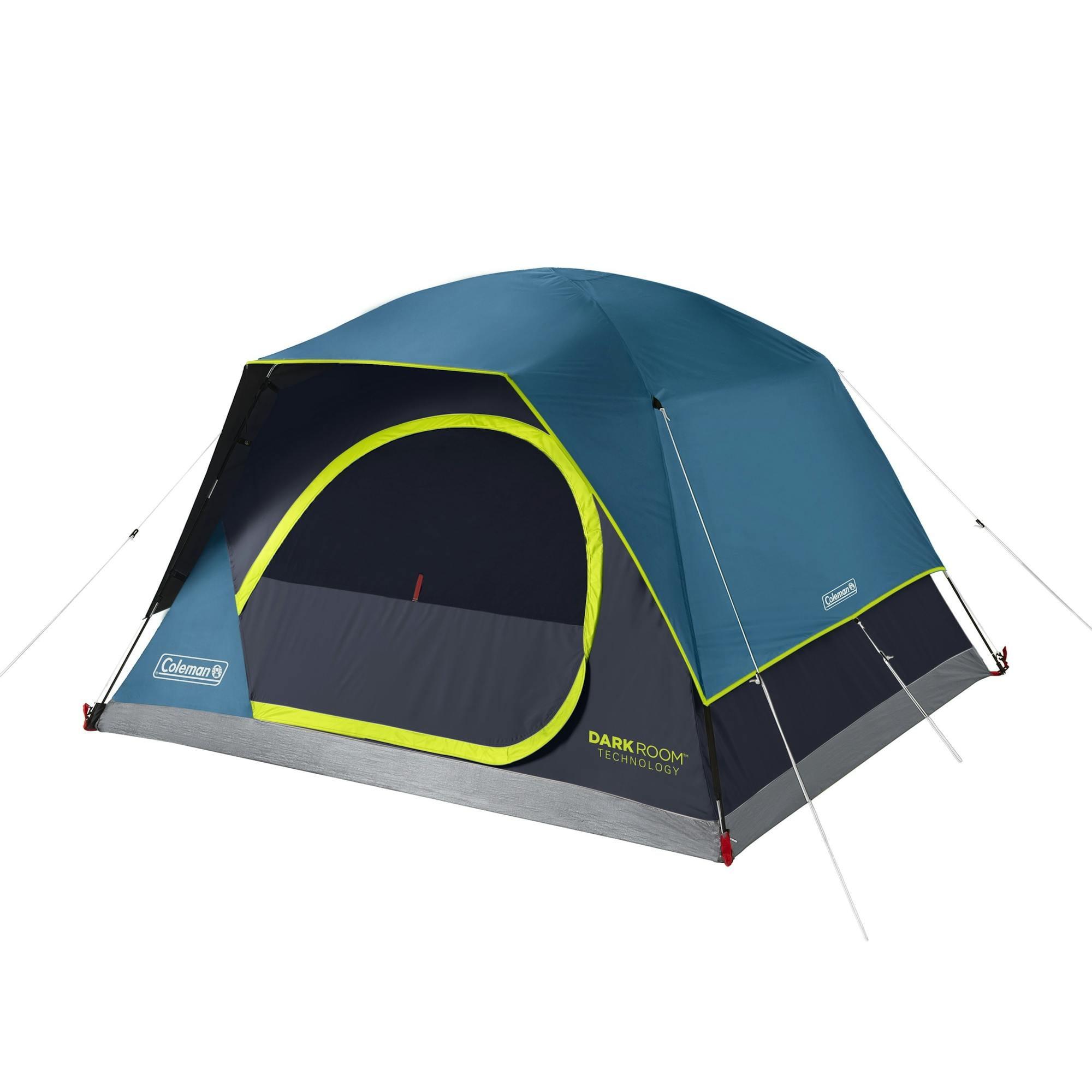 Open Box Coleman Skydome 4 Person Camping Tent with Dark Room Tech, Multicolor