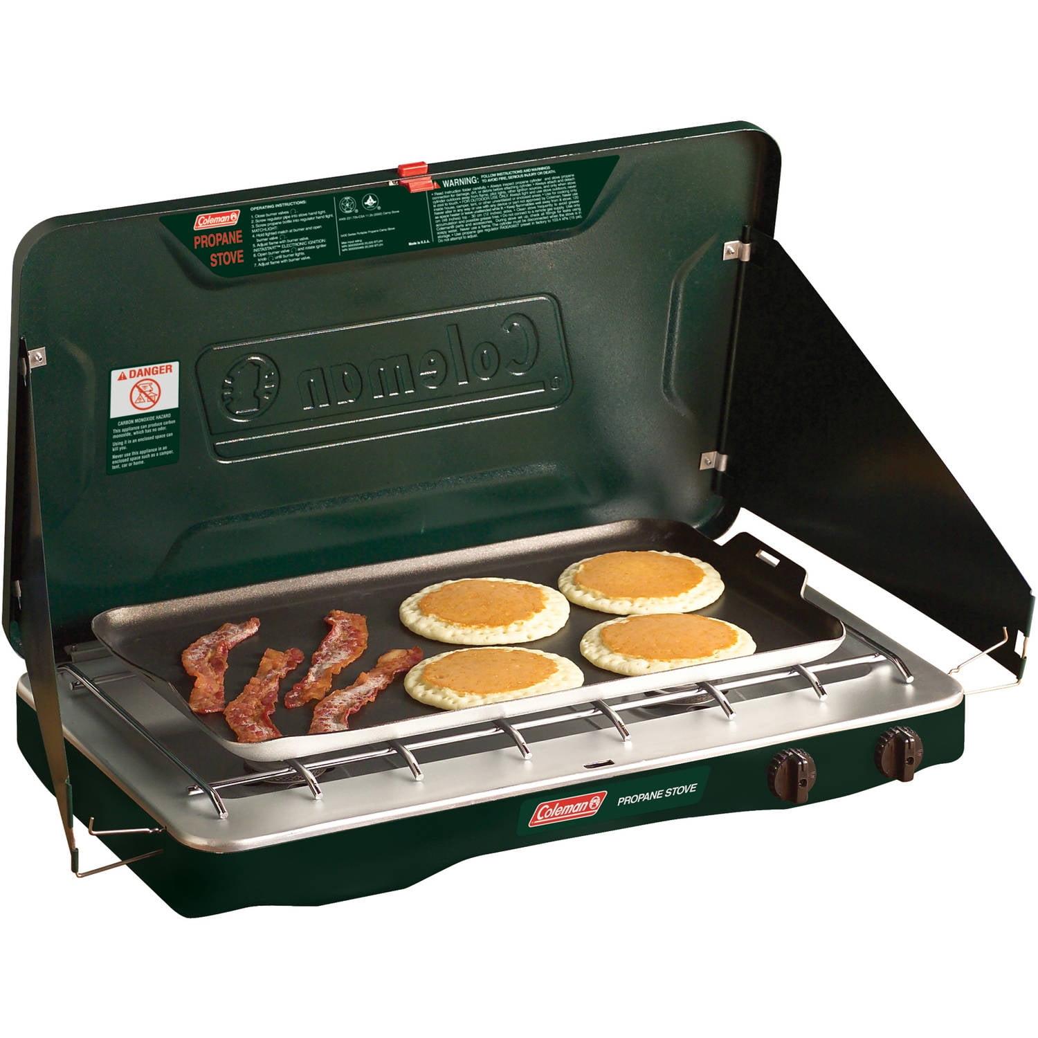 Coleman Matchlight 2-Burner Propane Stove, 10,000 BTU, Black