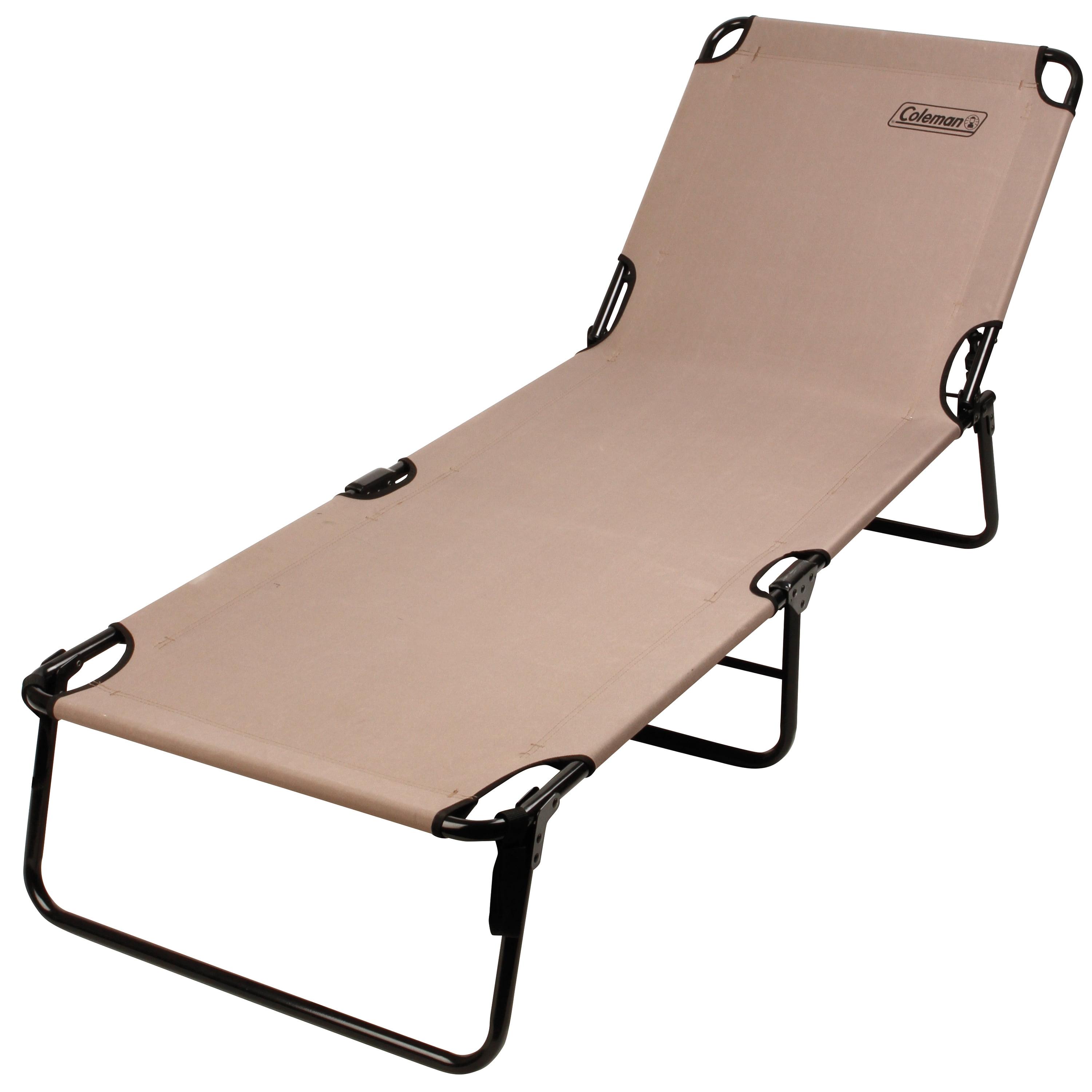 Beige Steel Folding Convertible Cot and Lounge Chair