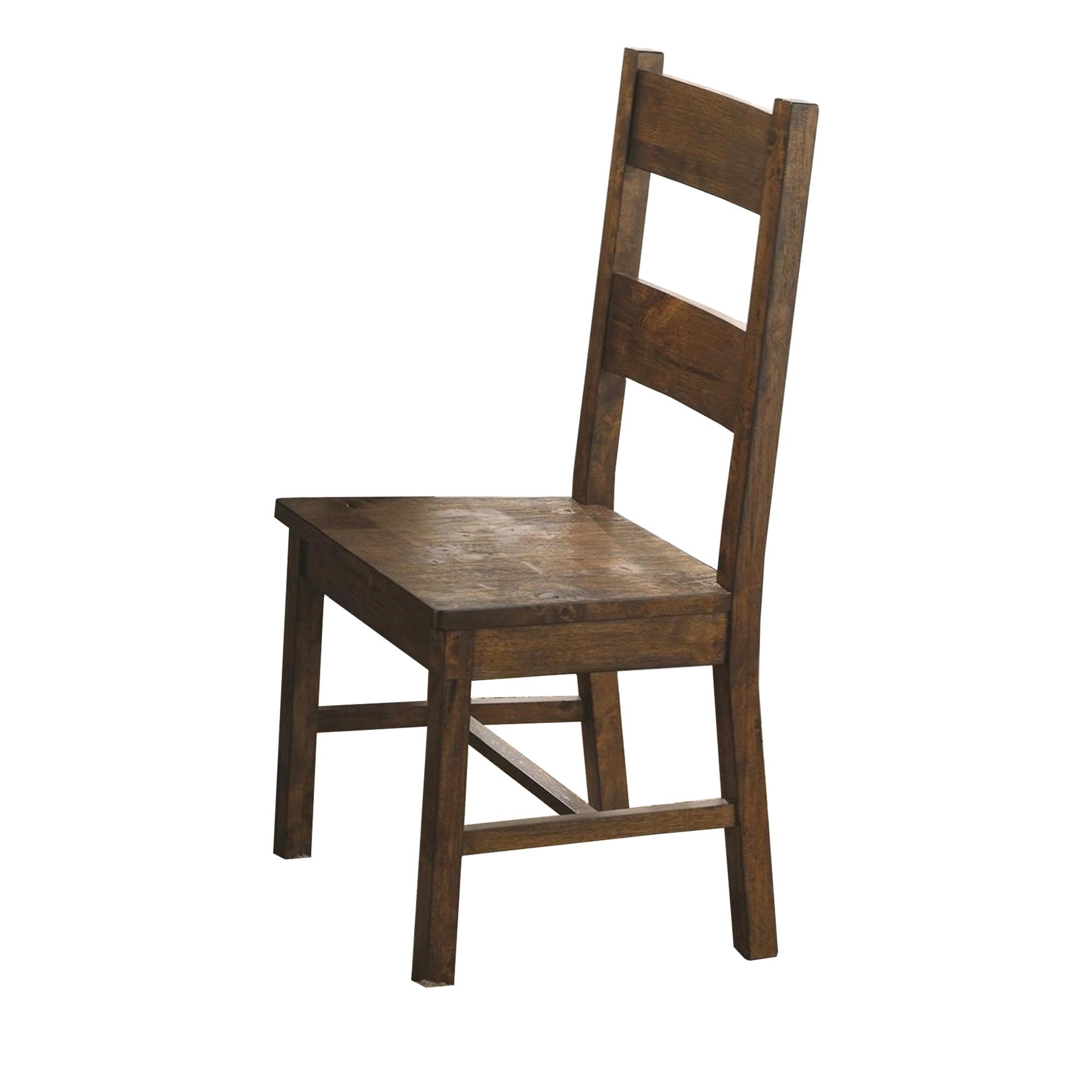 Rustic Golden Brown Wooden Ladderback Side Chair