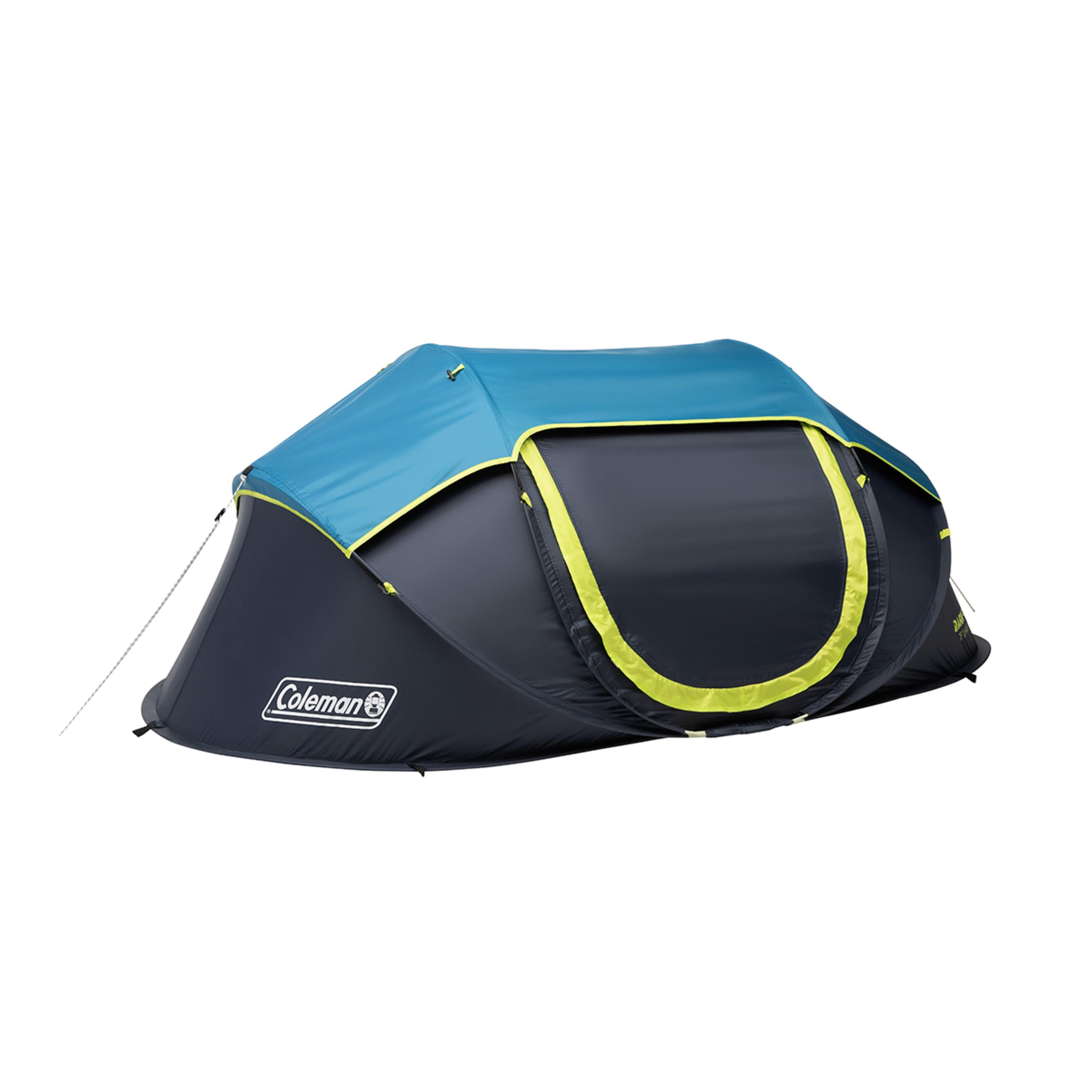 Blue 2-Person Pop-Up Camping Tent with Dark Room Technology