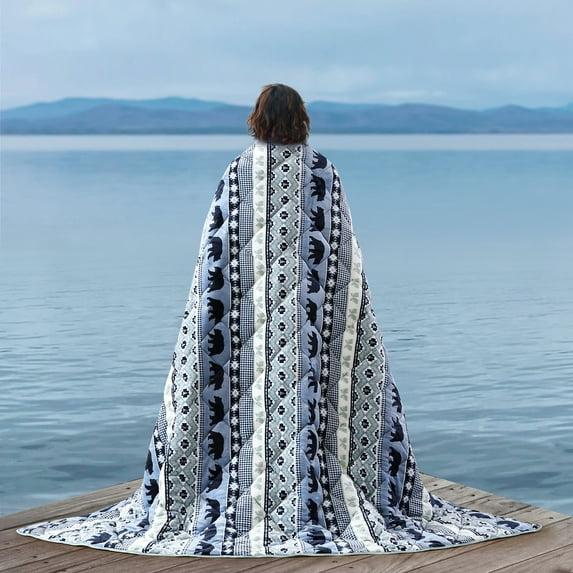 Coleman Coleman Reversible Water Resistant Nylon and Sherpa Diamond Quilted Indoor/Outdoor Throw/Picnic Blanket