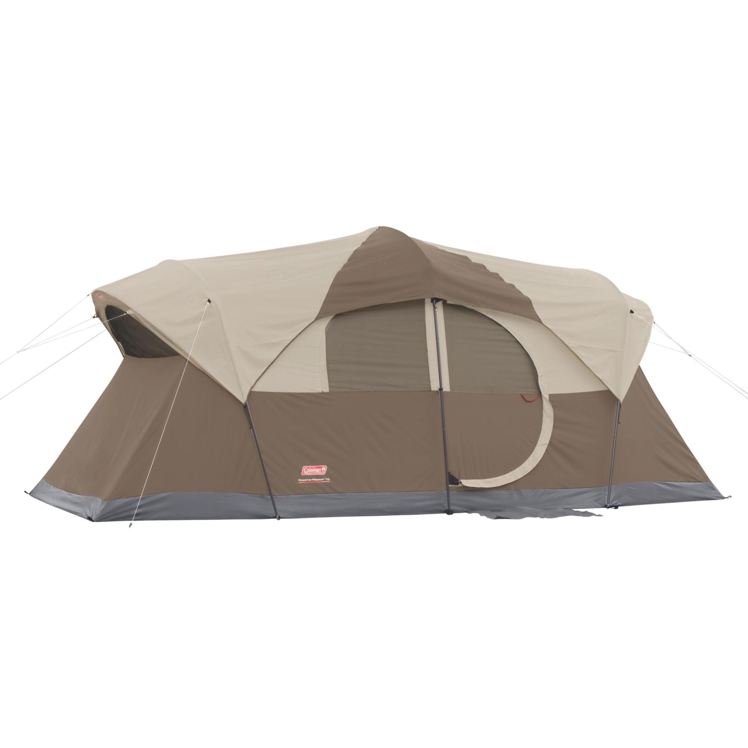 Coleman 10-Person Brown and Tan 2-Room Cabin Tent with Carry Bag