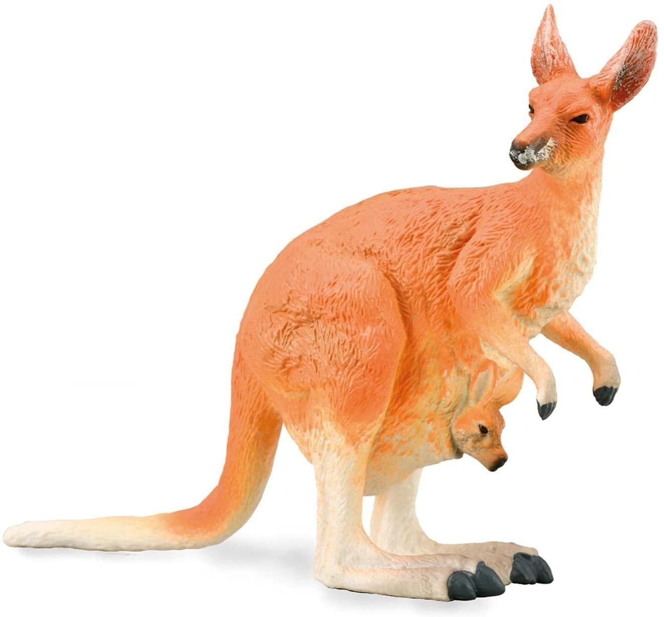 CollectA Orange Kangaroo with Joey Miniature Figure