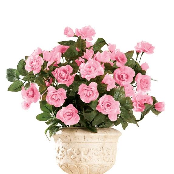 Collections Etc Floral Rose Bushes - Set of 3 Pink
